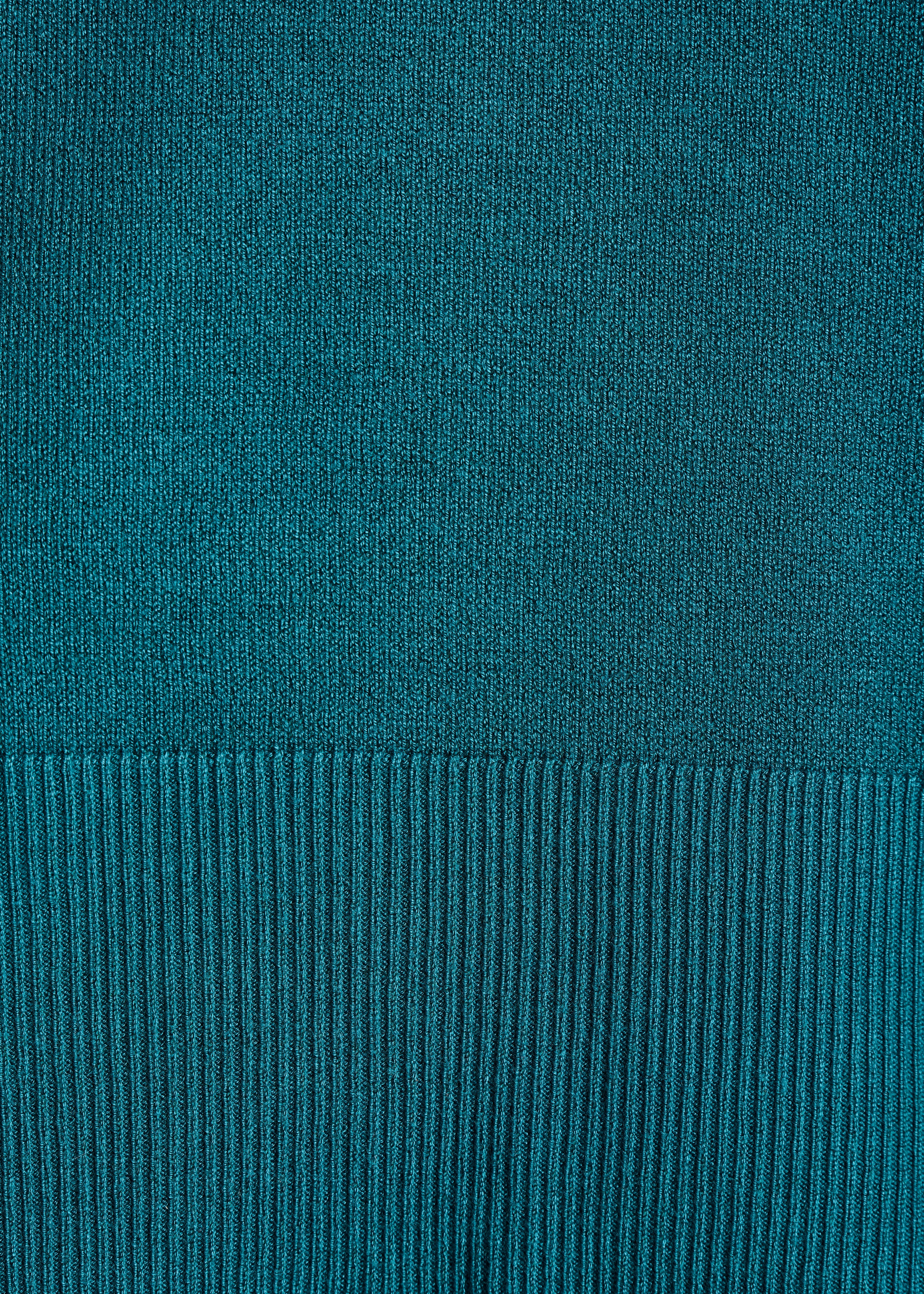 Gilet corto aperto in maglia fine blu anatra