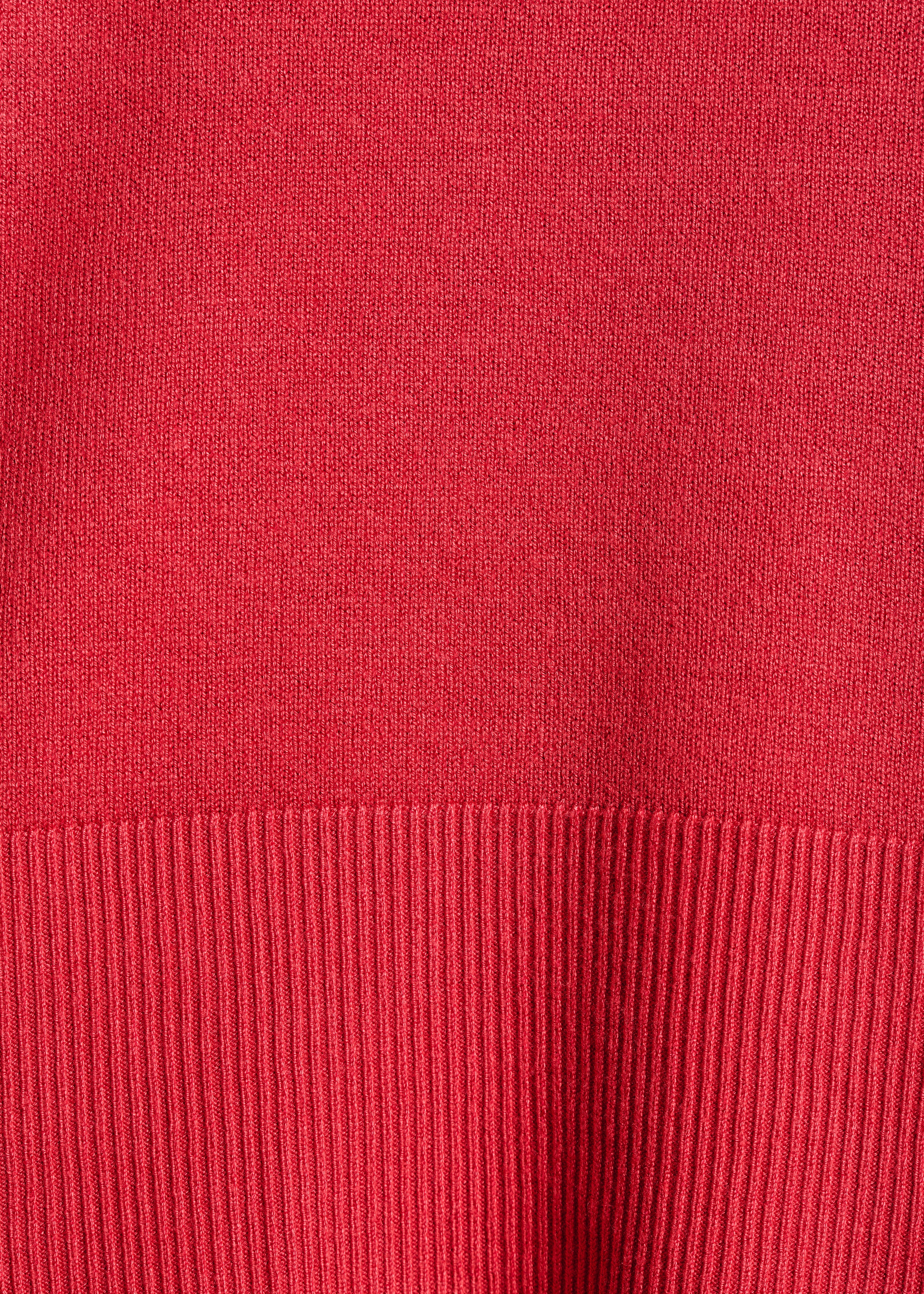 Gilet corto aperto in maglia fine rossa