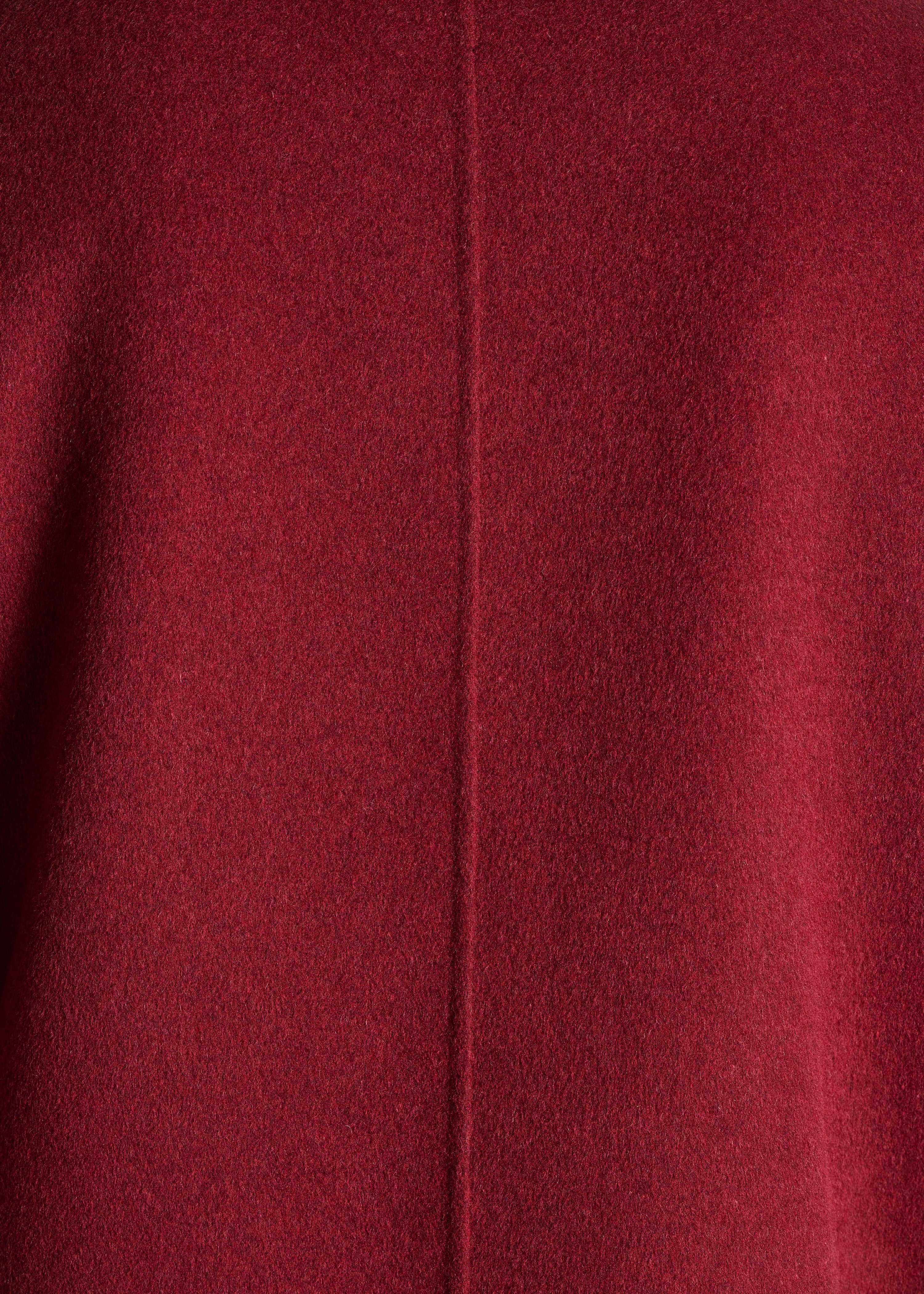 Manteau long oversize rouge en laine
