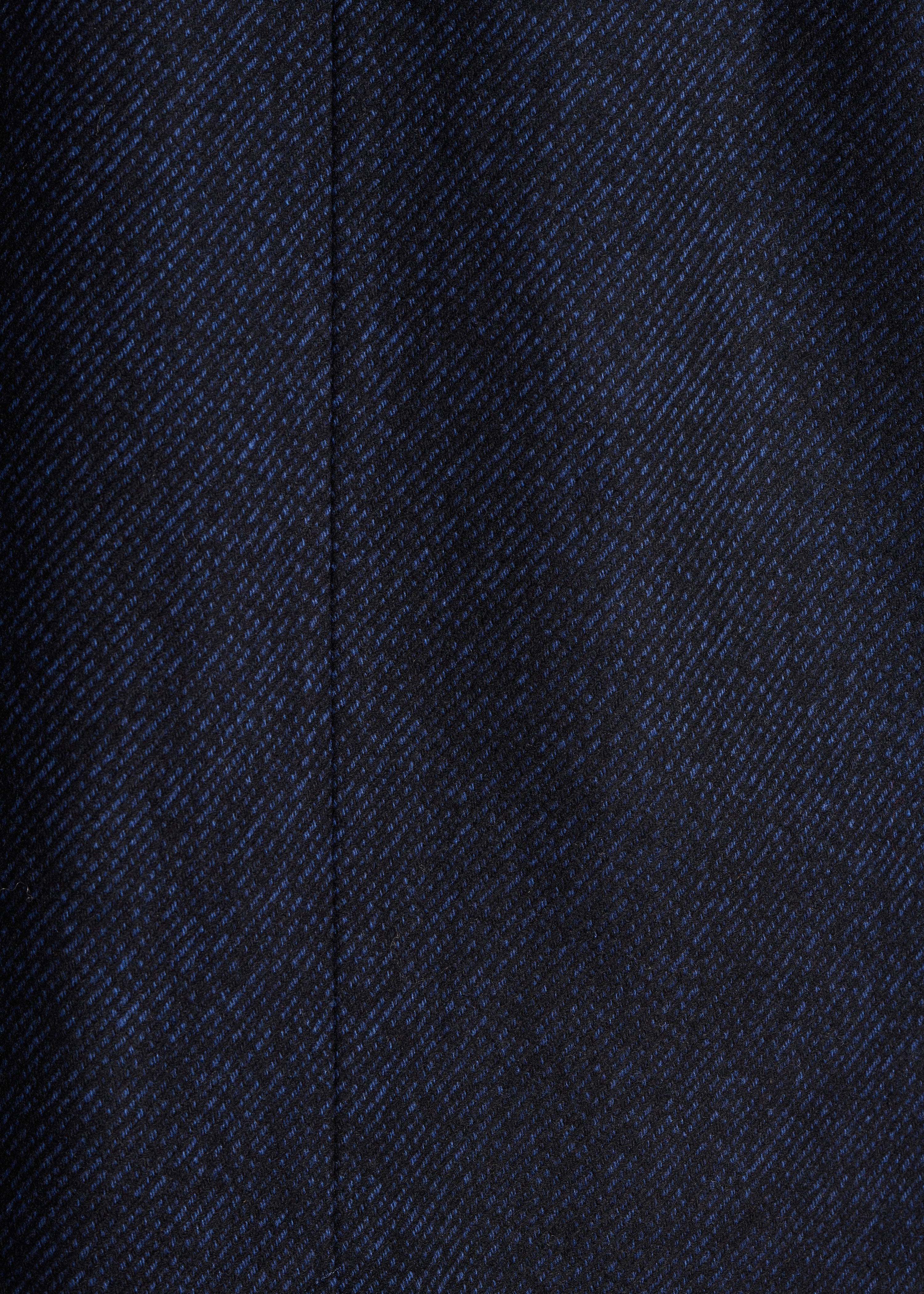 Long oversized navy blue coat in blended wool