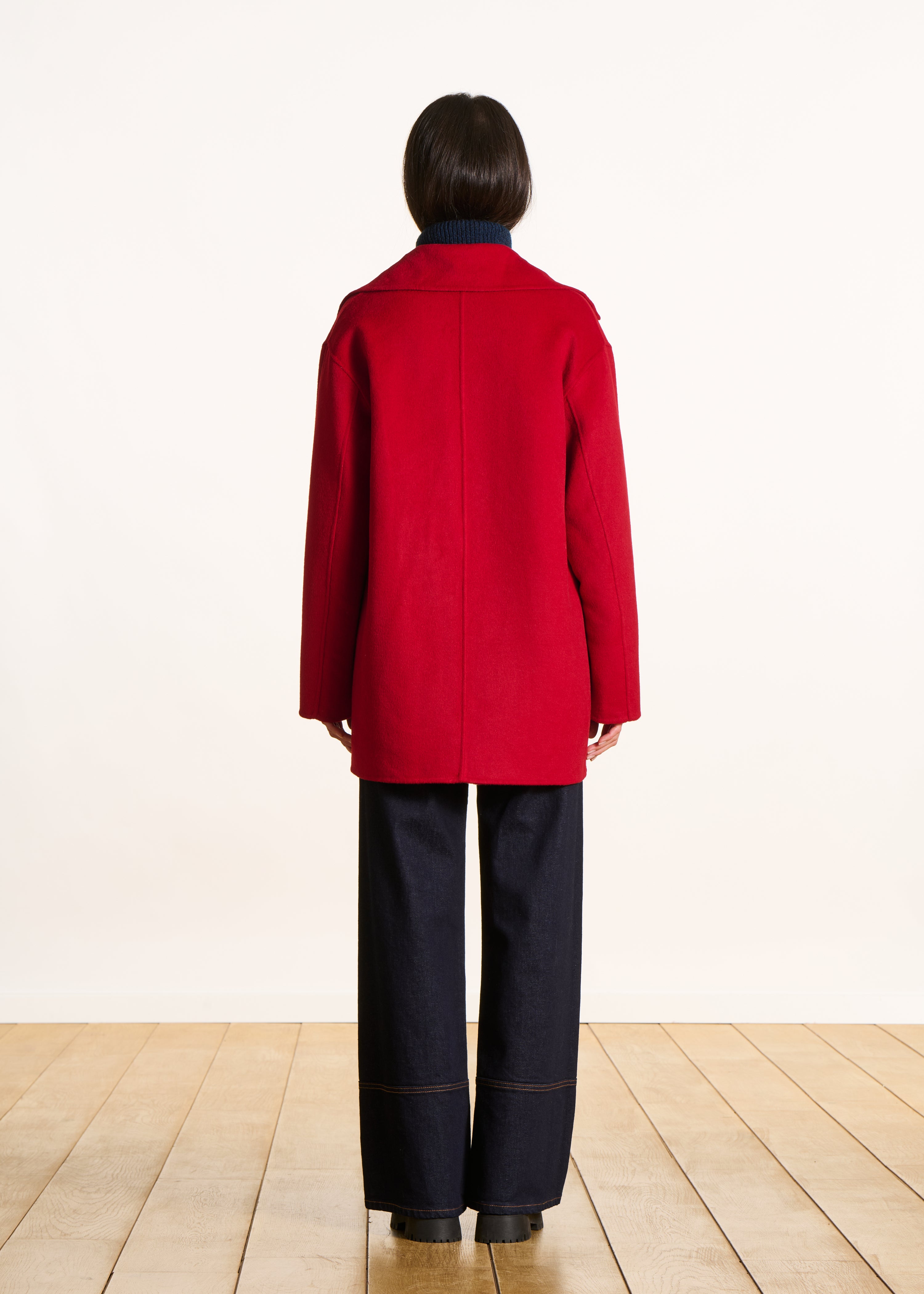 3/4 roter Caban-Mantel aus Wolle