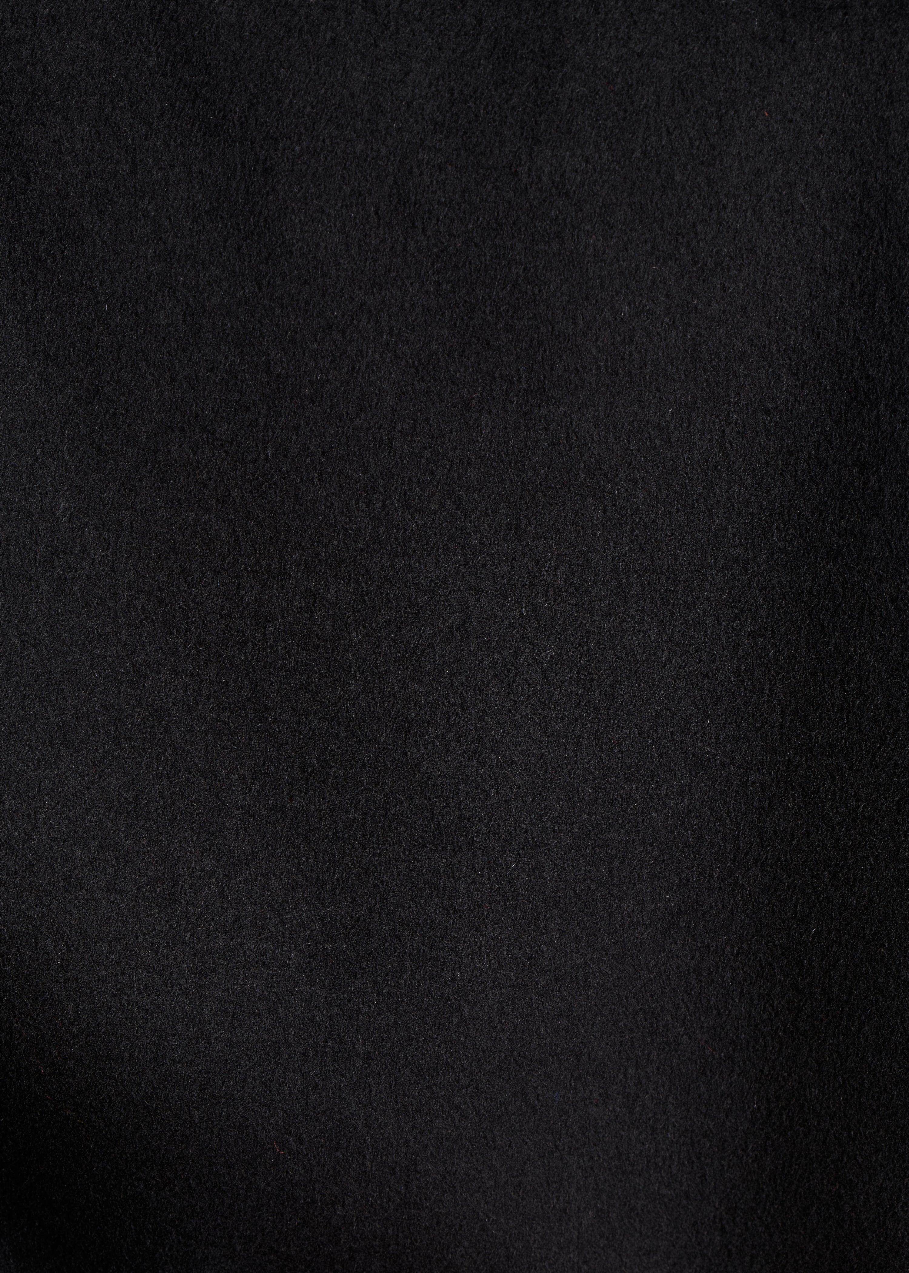 Manteau court noir en laine à écharpe amovible