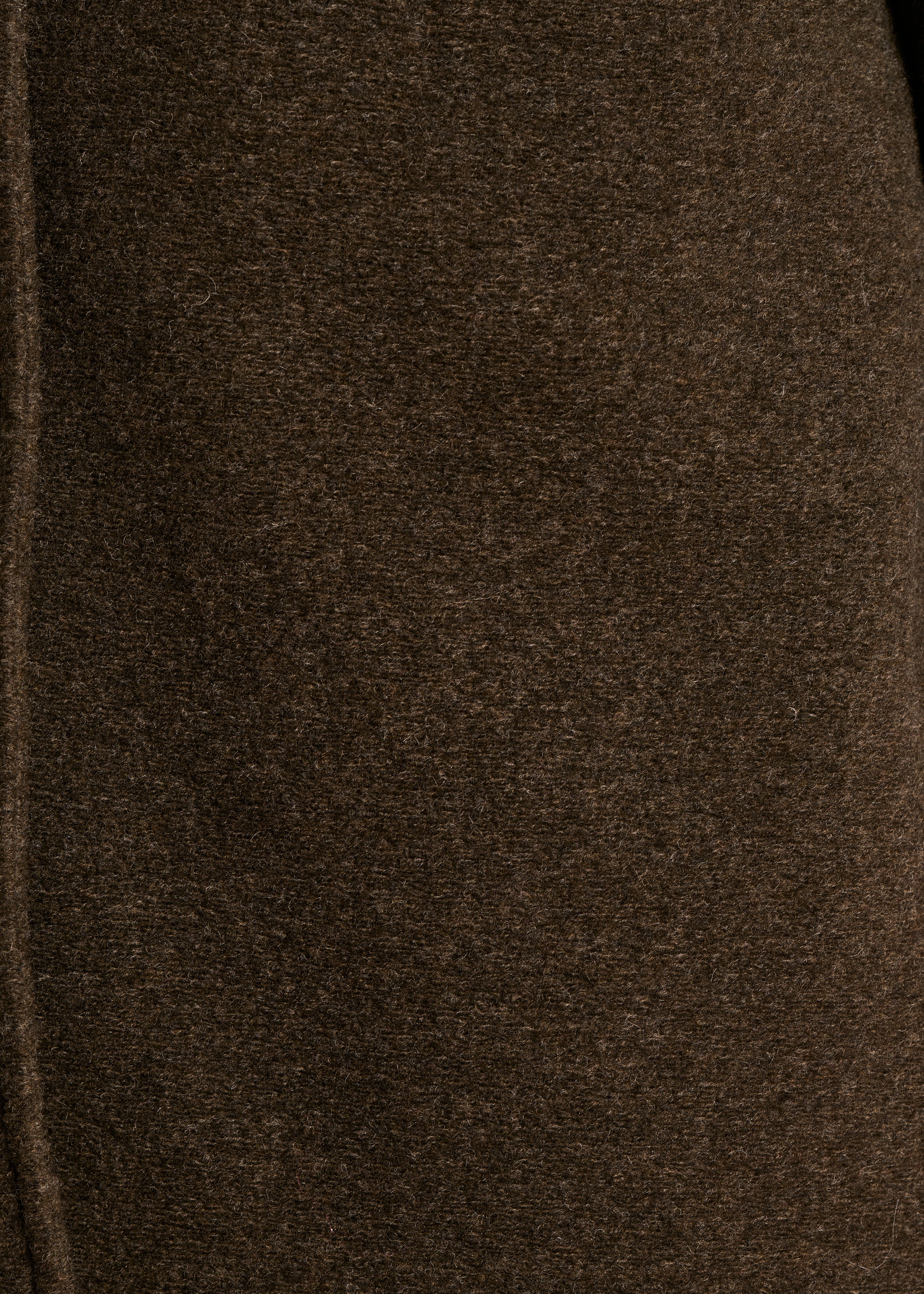 Manteau 3/4 ample marron en laine mélangée