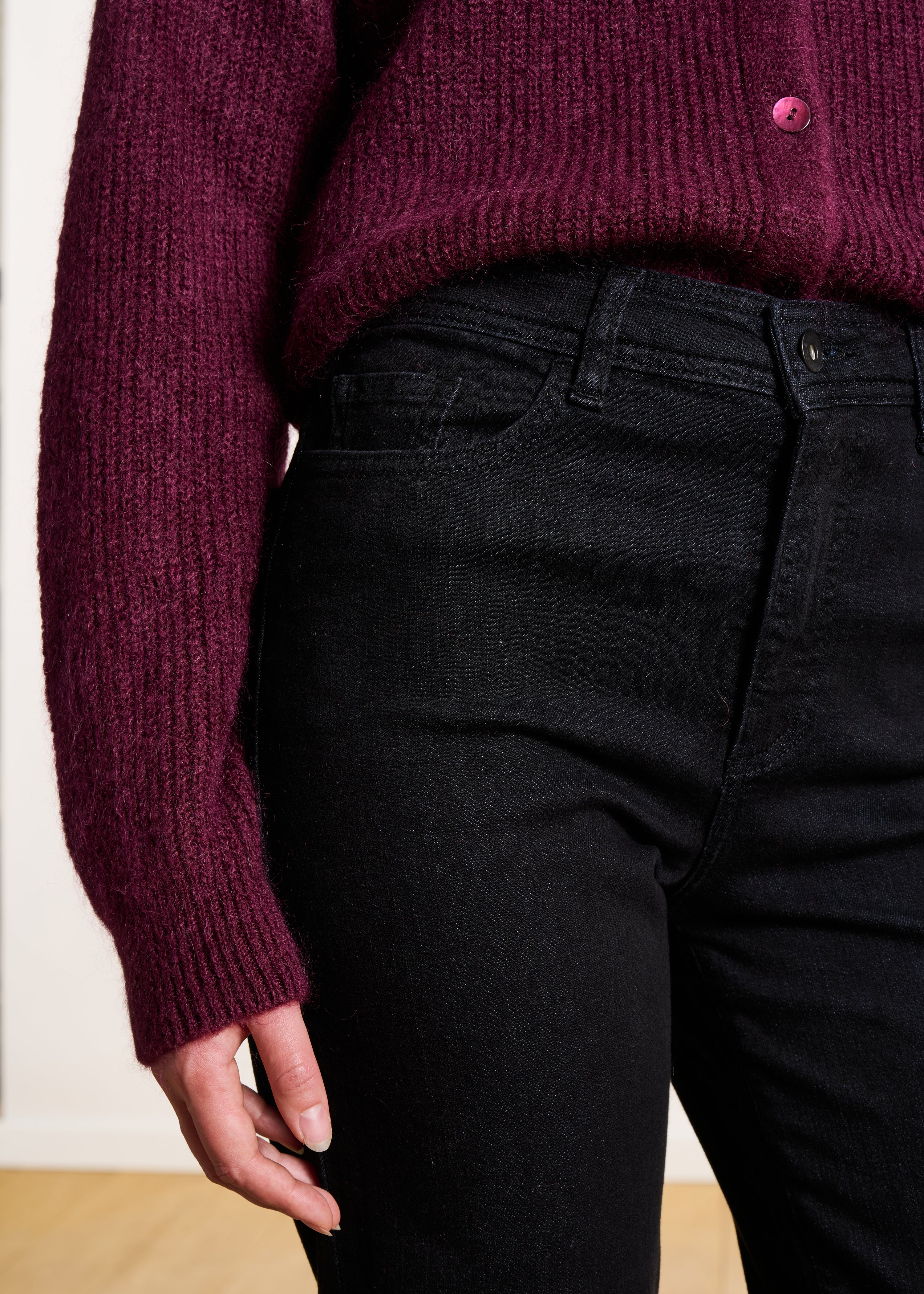 Jean large noir en coton biologique