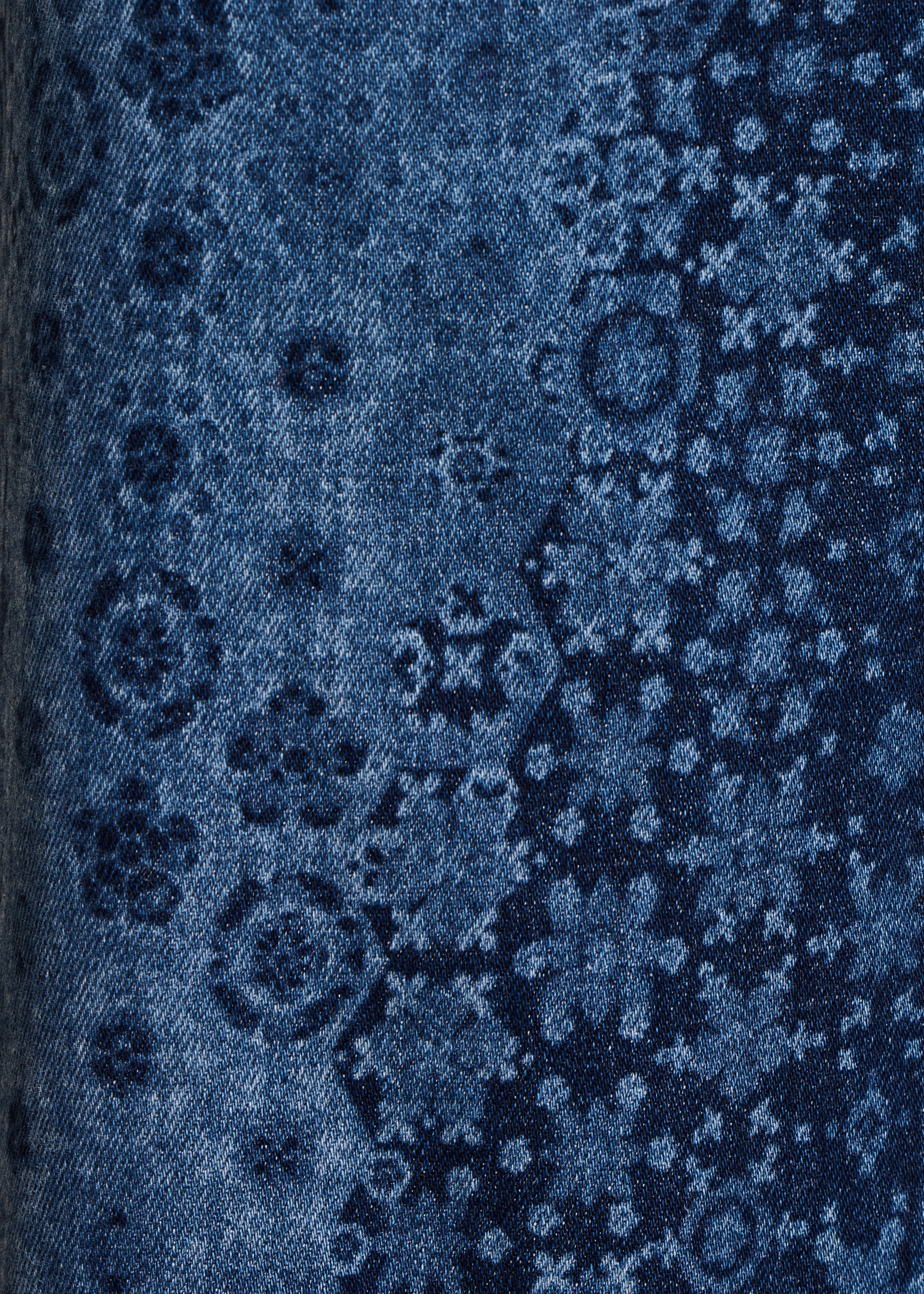 Jean flare imprimé taille haute en coton biologique