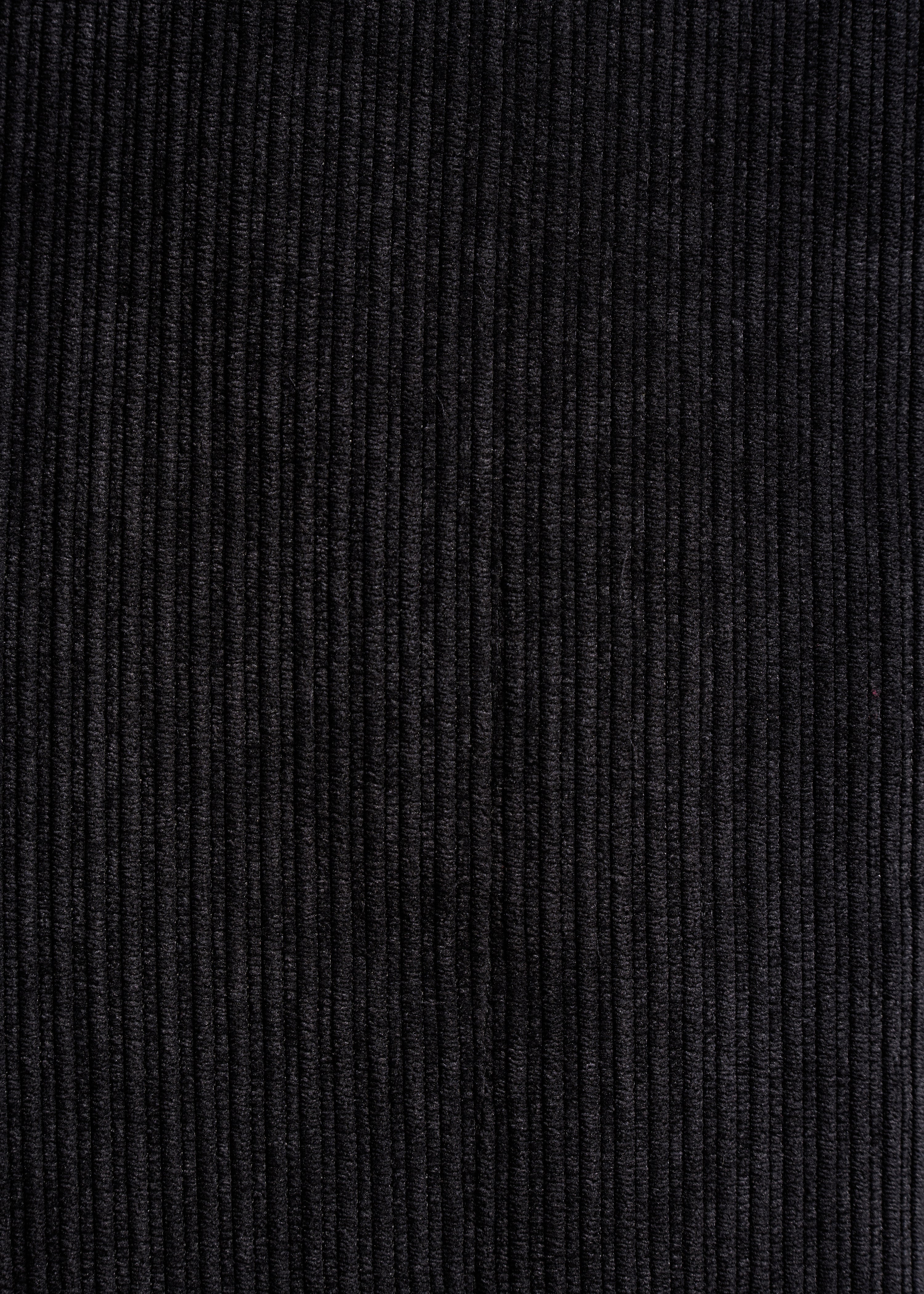 Jupe portefeuille mi-longue en velours côtelé noir