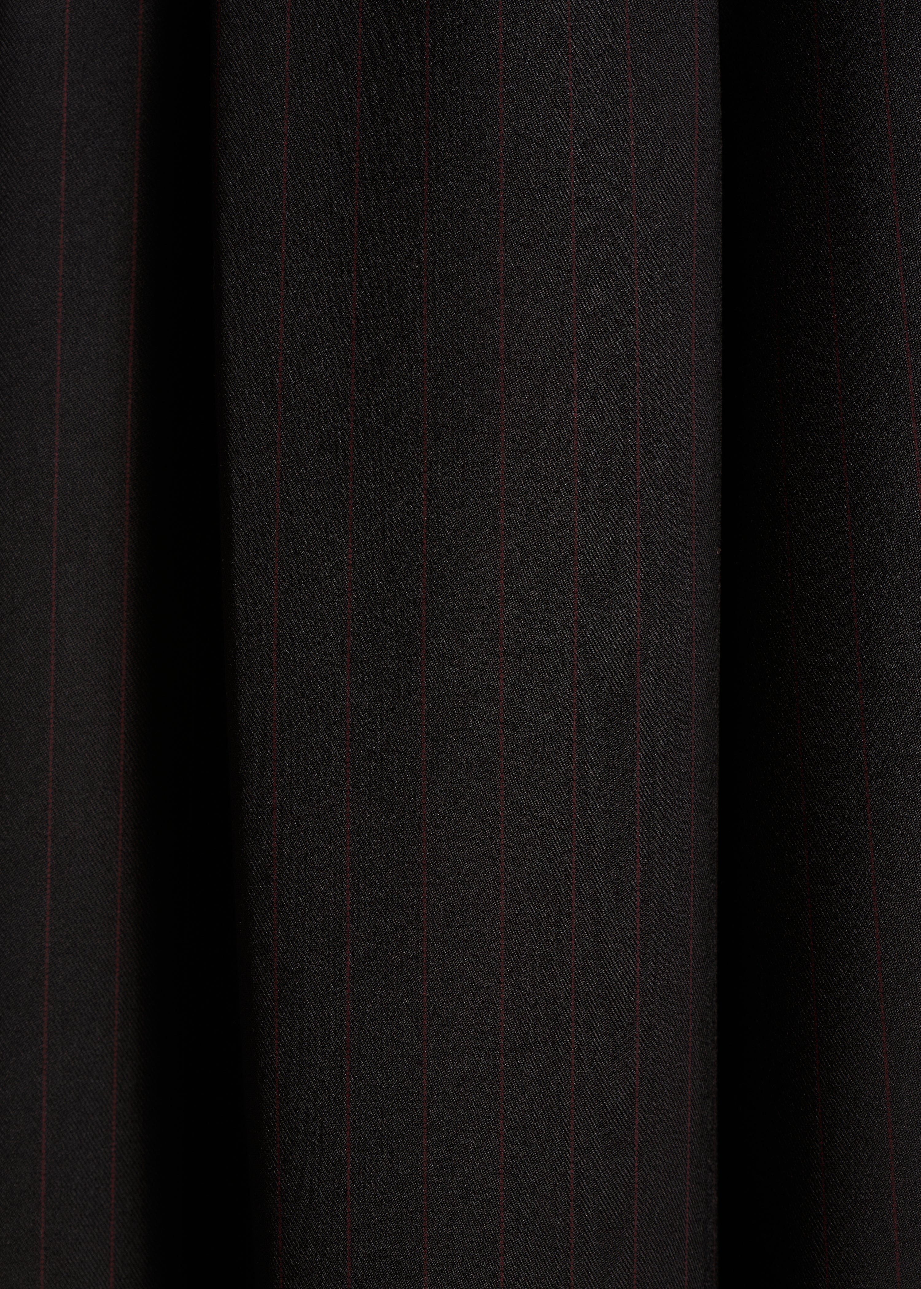 Pantalon noir oversize rayé taille haute