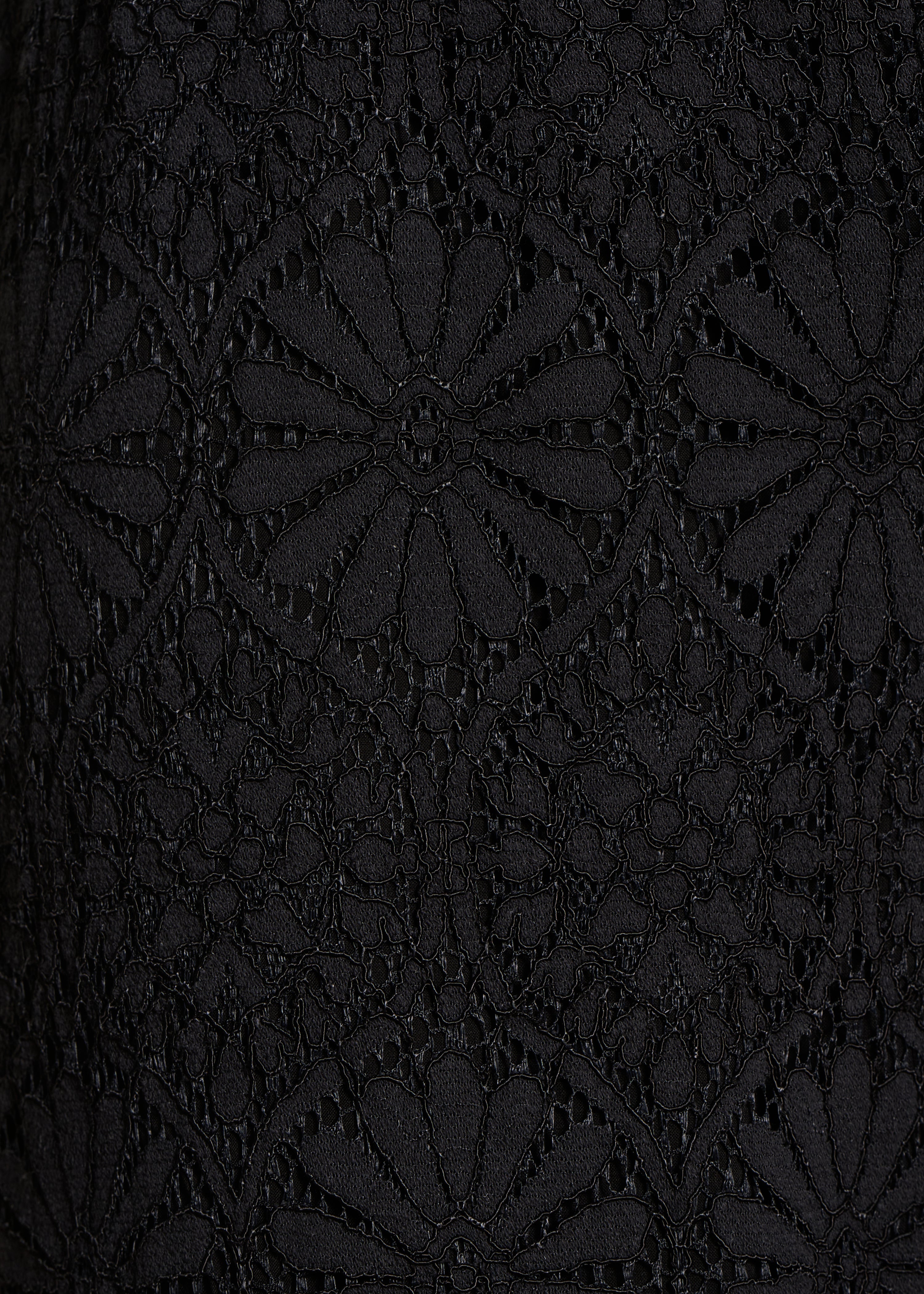 Pantalon droit noir en dentelle