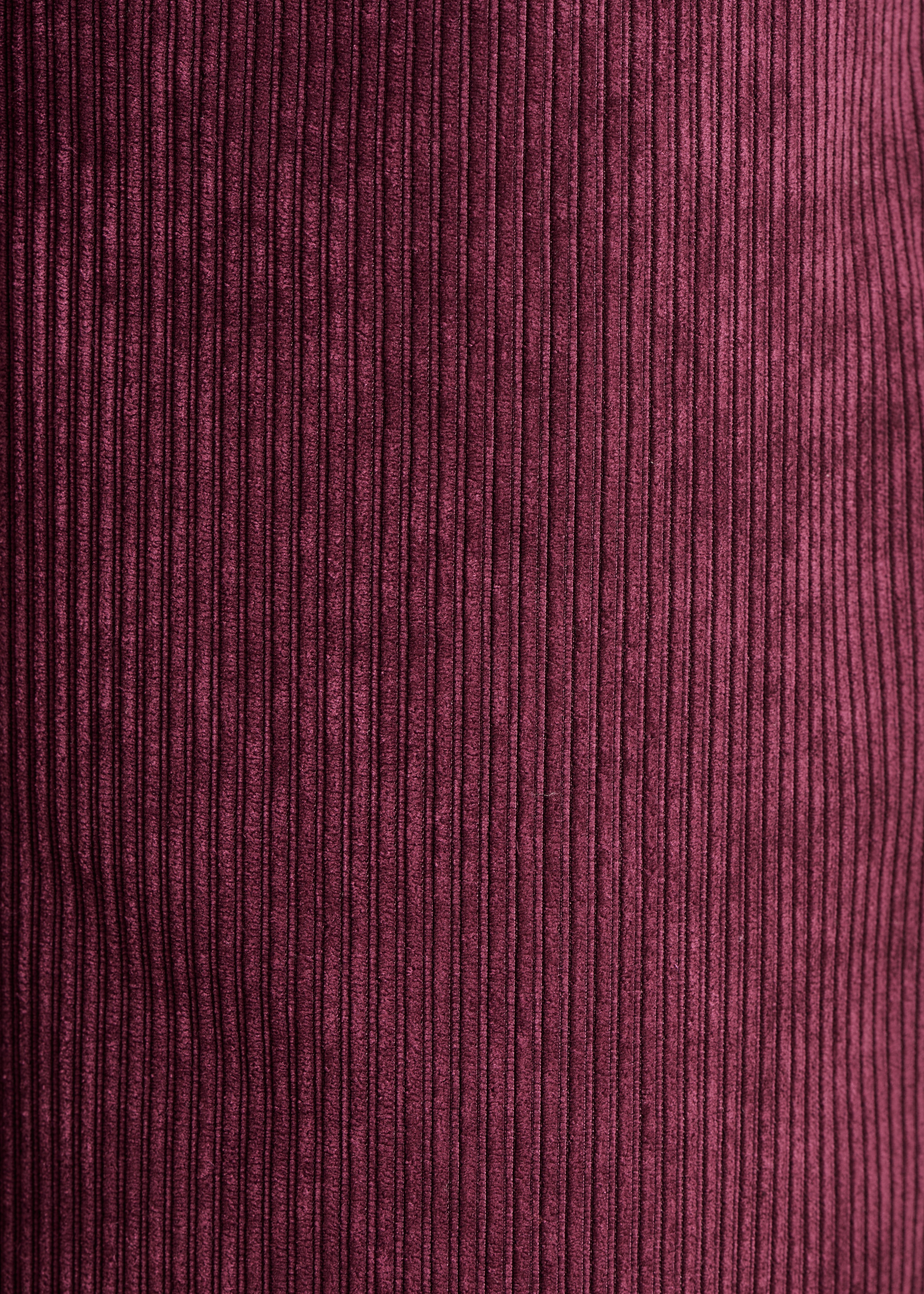 Pantaloni in velluto bordeaux a gamba larga