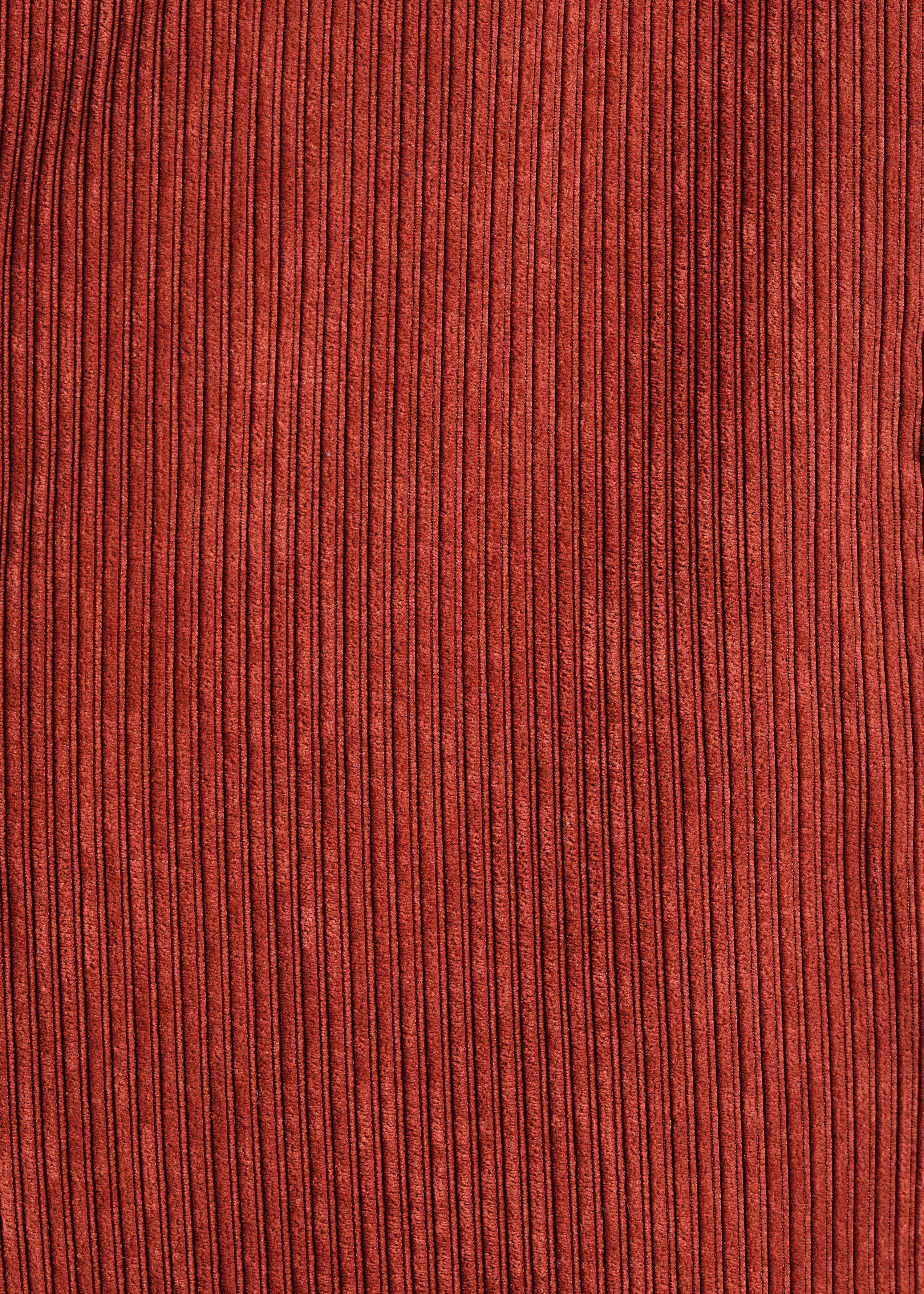 Robe chemise courte en velours côtelé terracotta