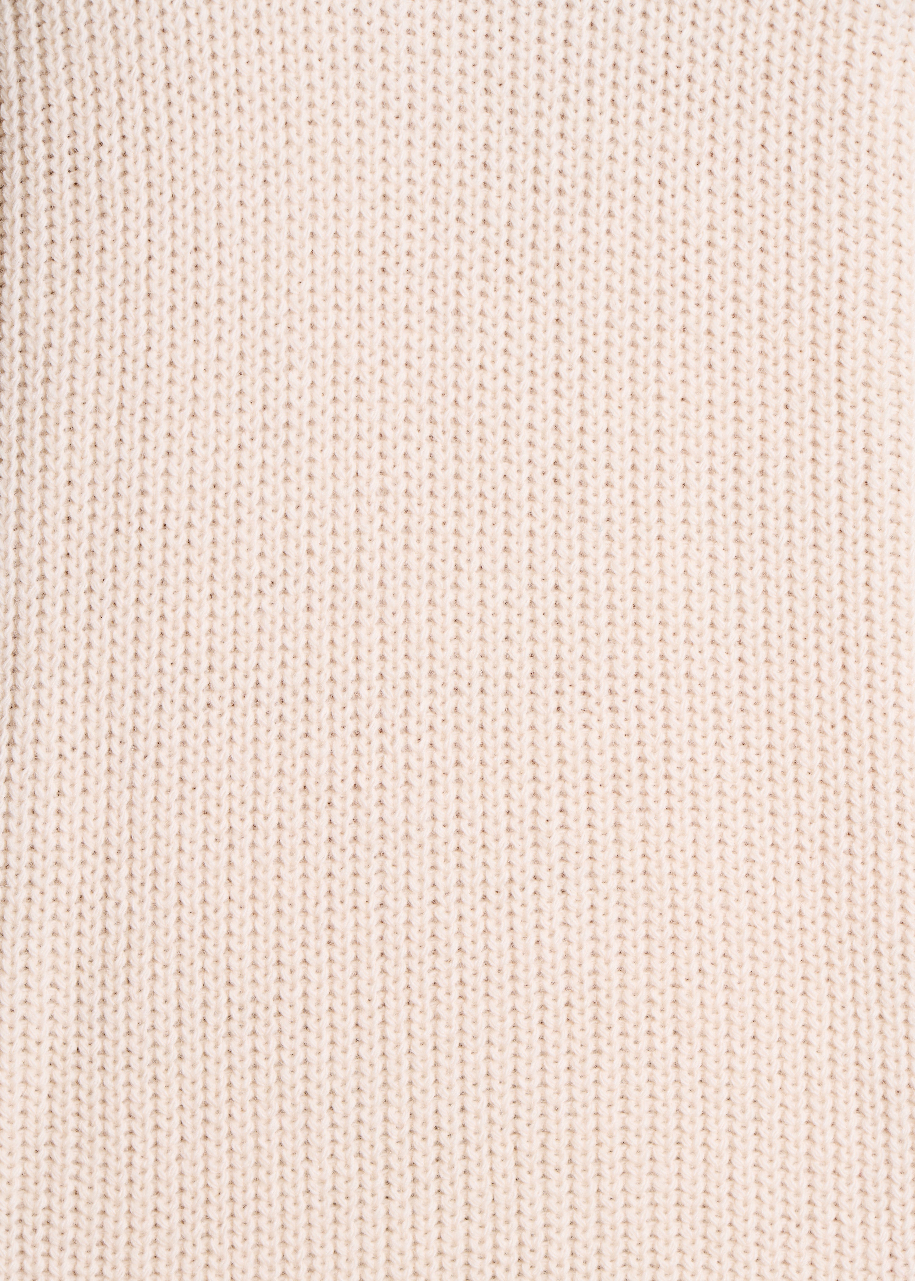 Robe courte en maille écrue manches longues