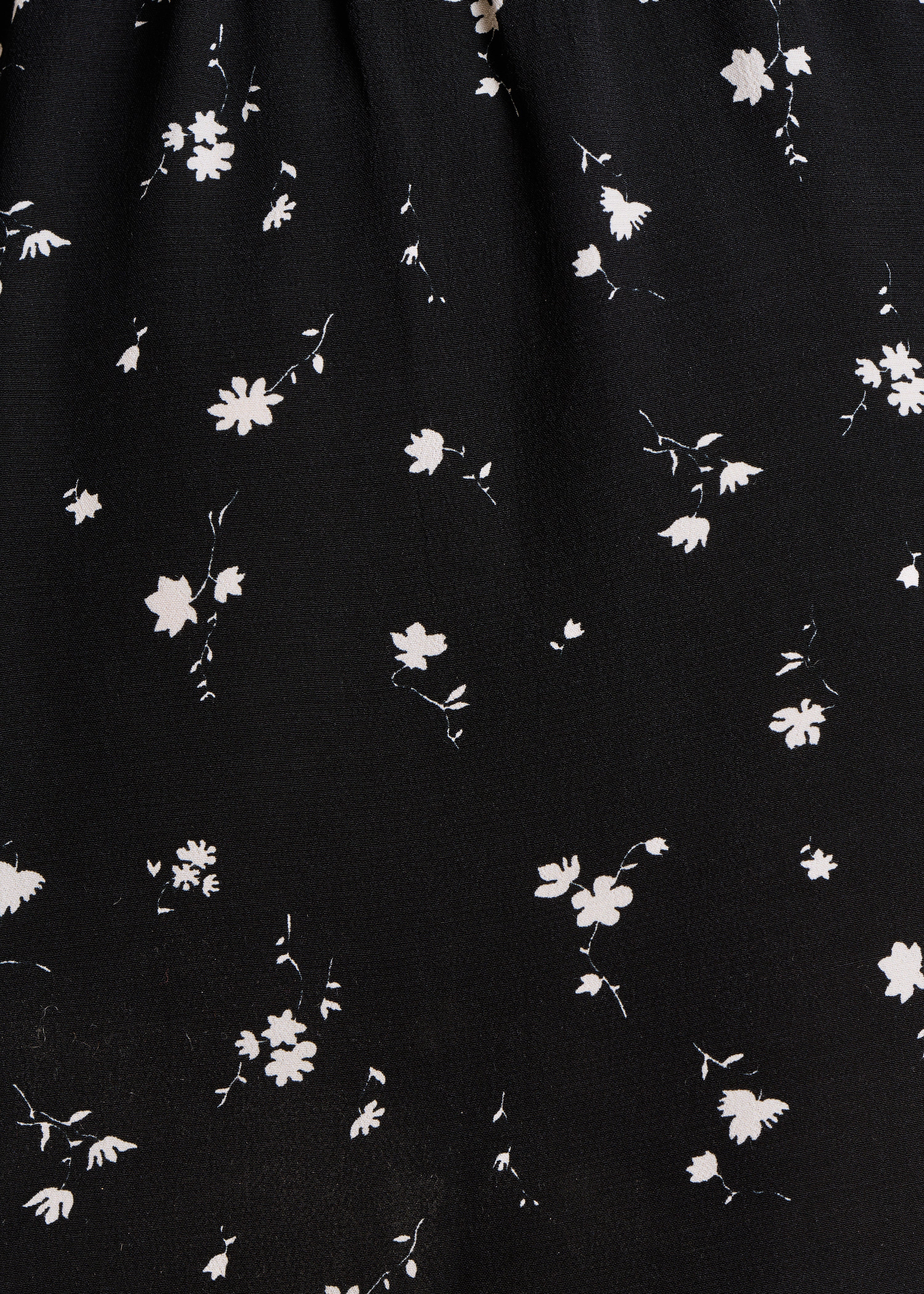 Short black shirt dress with floral print