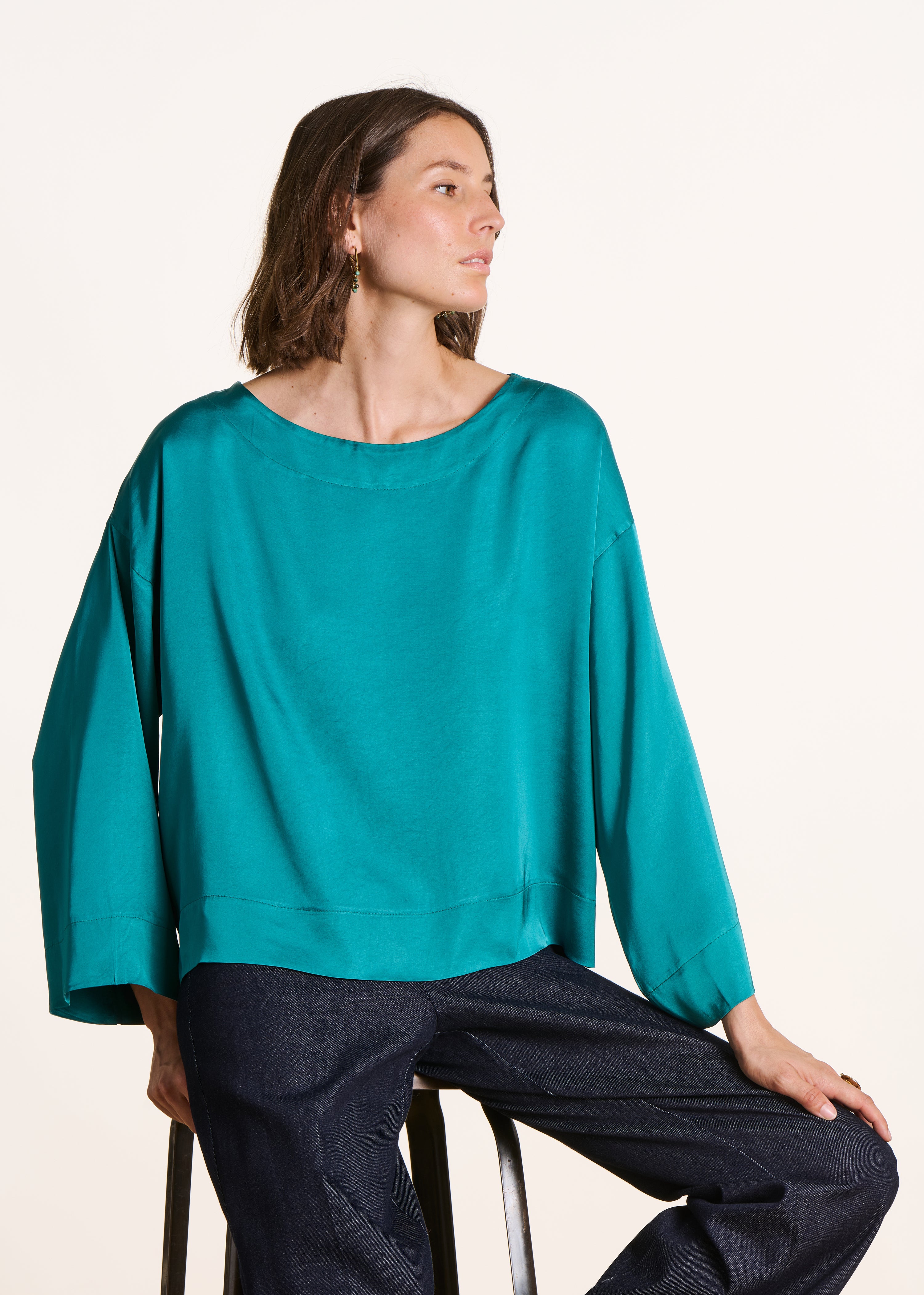 T-shirt Femme La Fée Maraboutée - Taille 42/44, Manches Chauves-souris, Bi-matière, Occasion Très Bon état