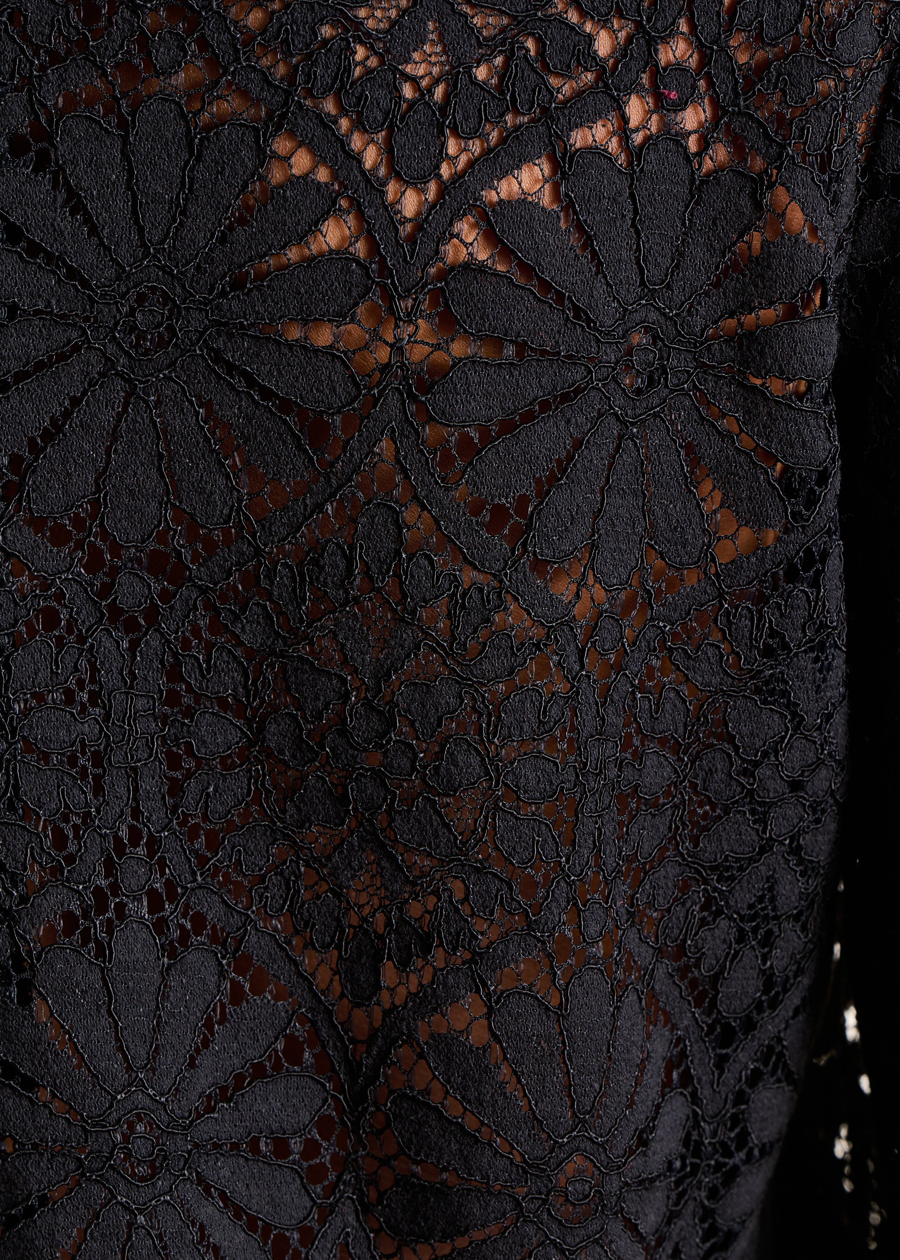 Black lace long sleeve top