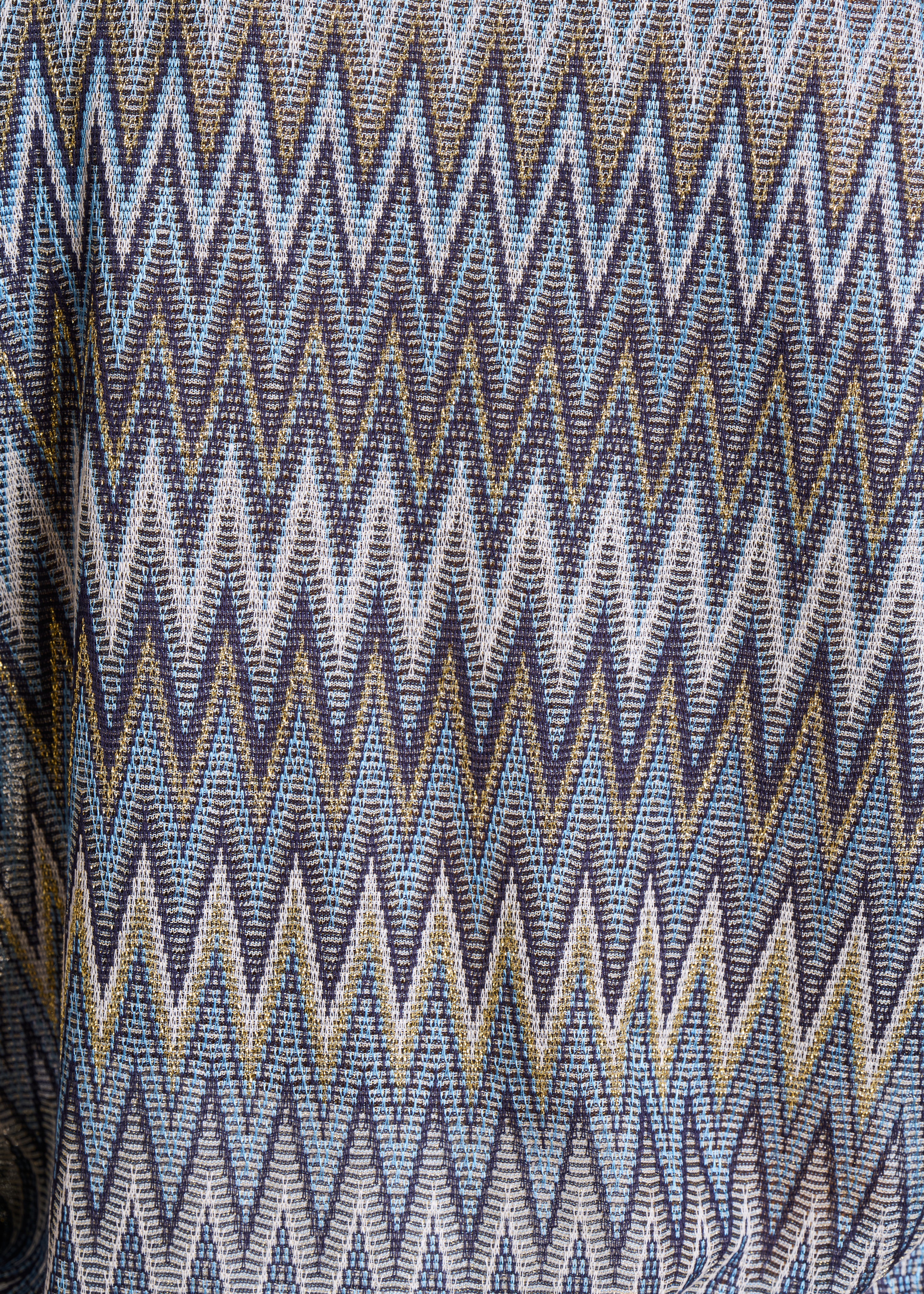 Oversized blue zigzag long sleeve T-shirt