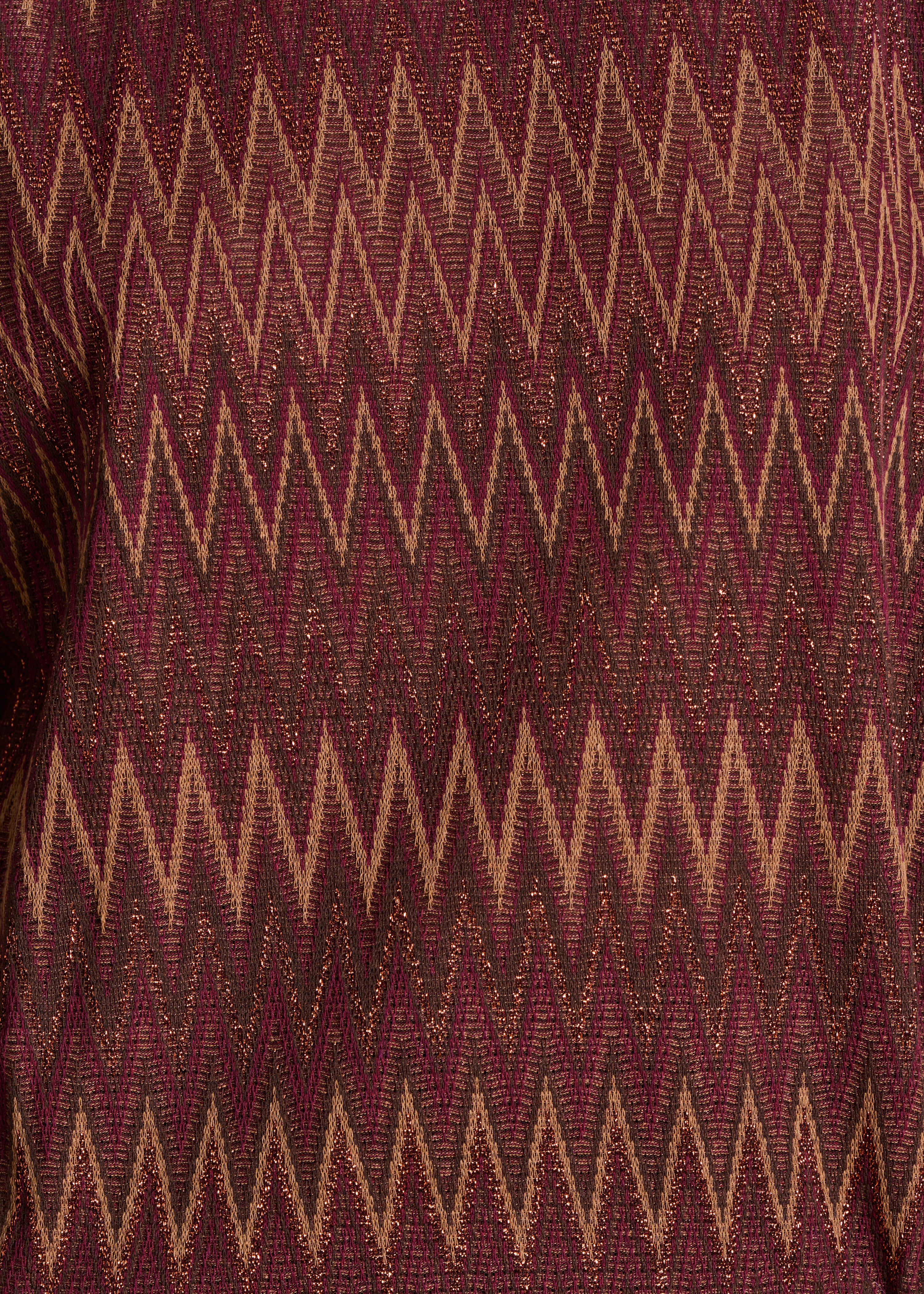 Oversized burgundy zigzag long sleeve T-shirt