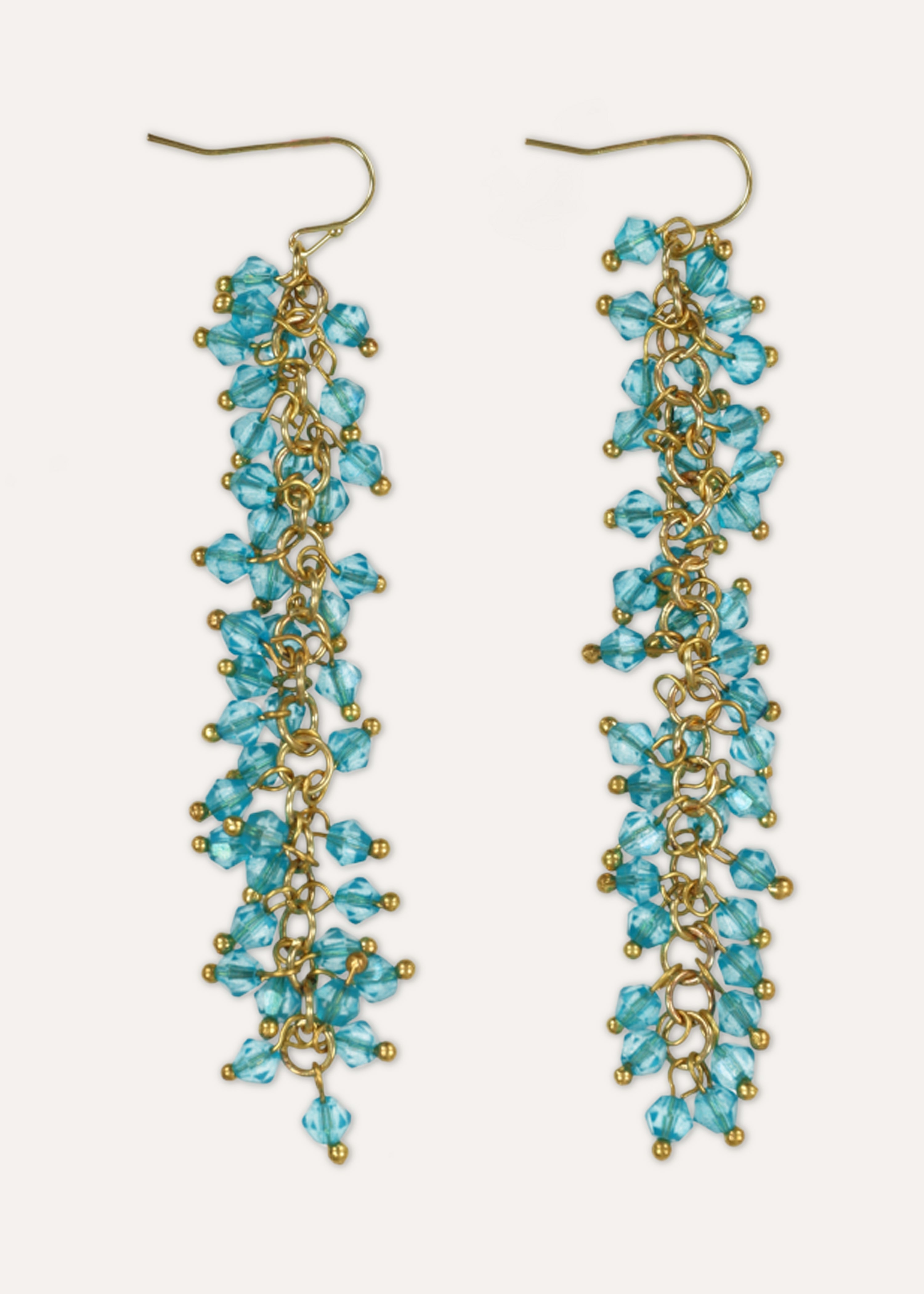 Blue Glass Pearl Earrings