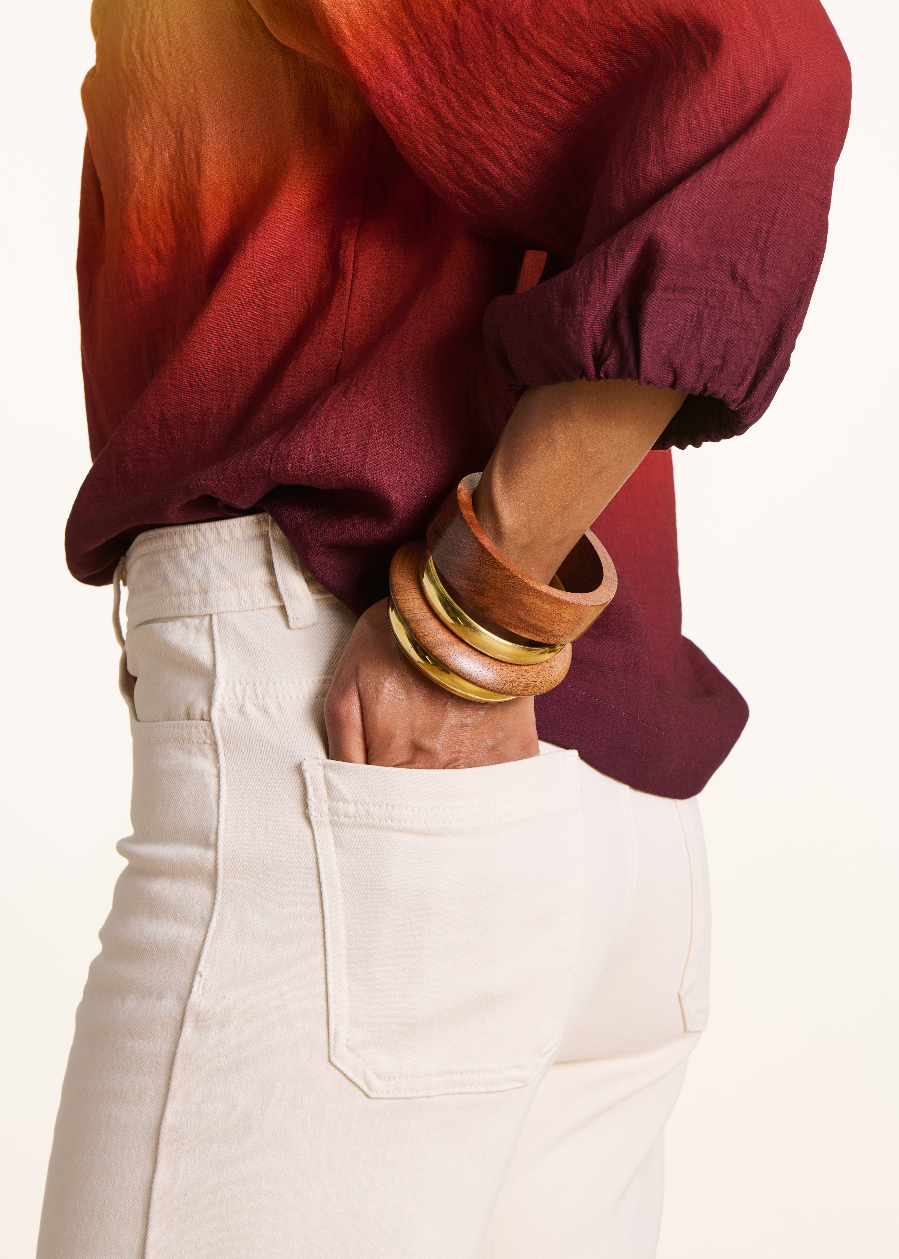 Mehrreihiges Holzarmband