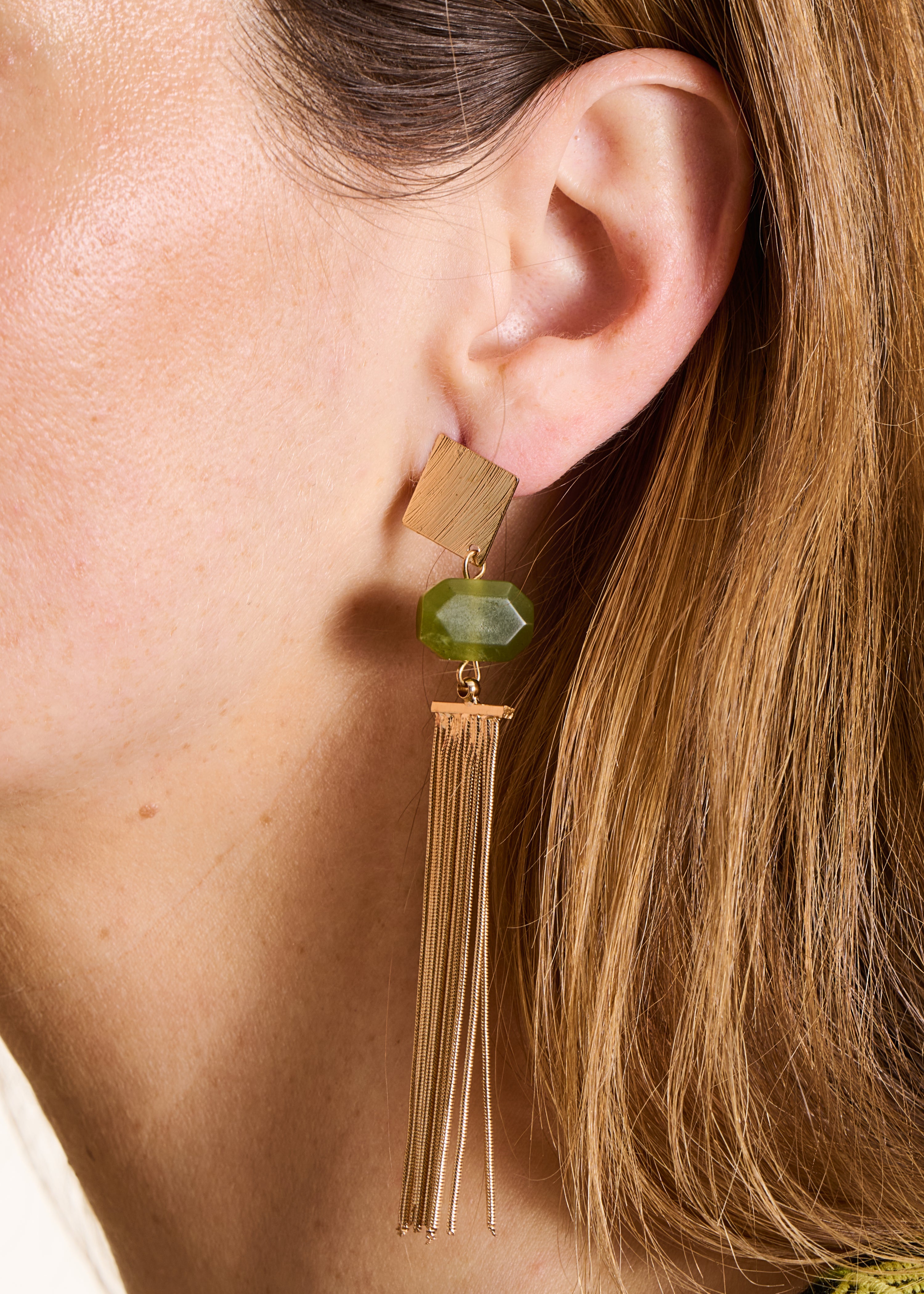 Boucles d'oreilles pendantes dorées - La Fée Maraboutée