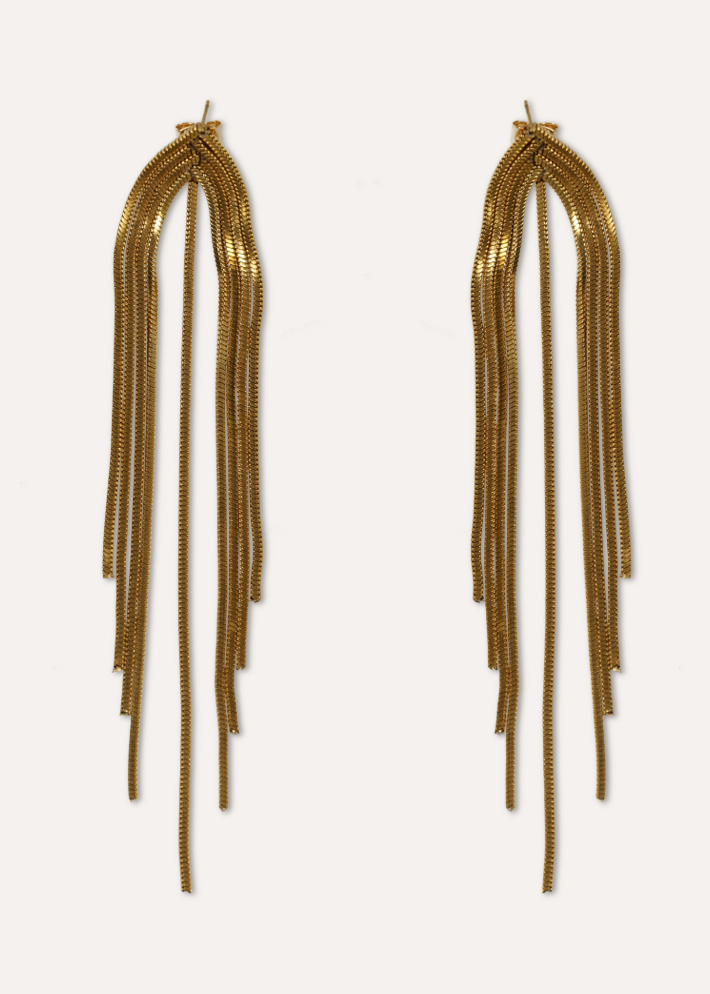 Pendientes colgantes cadena dorada