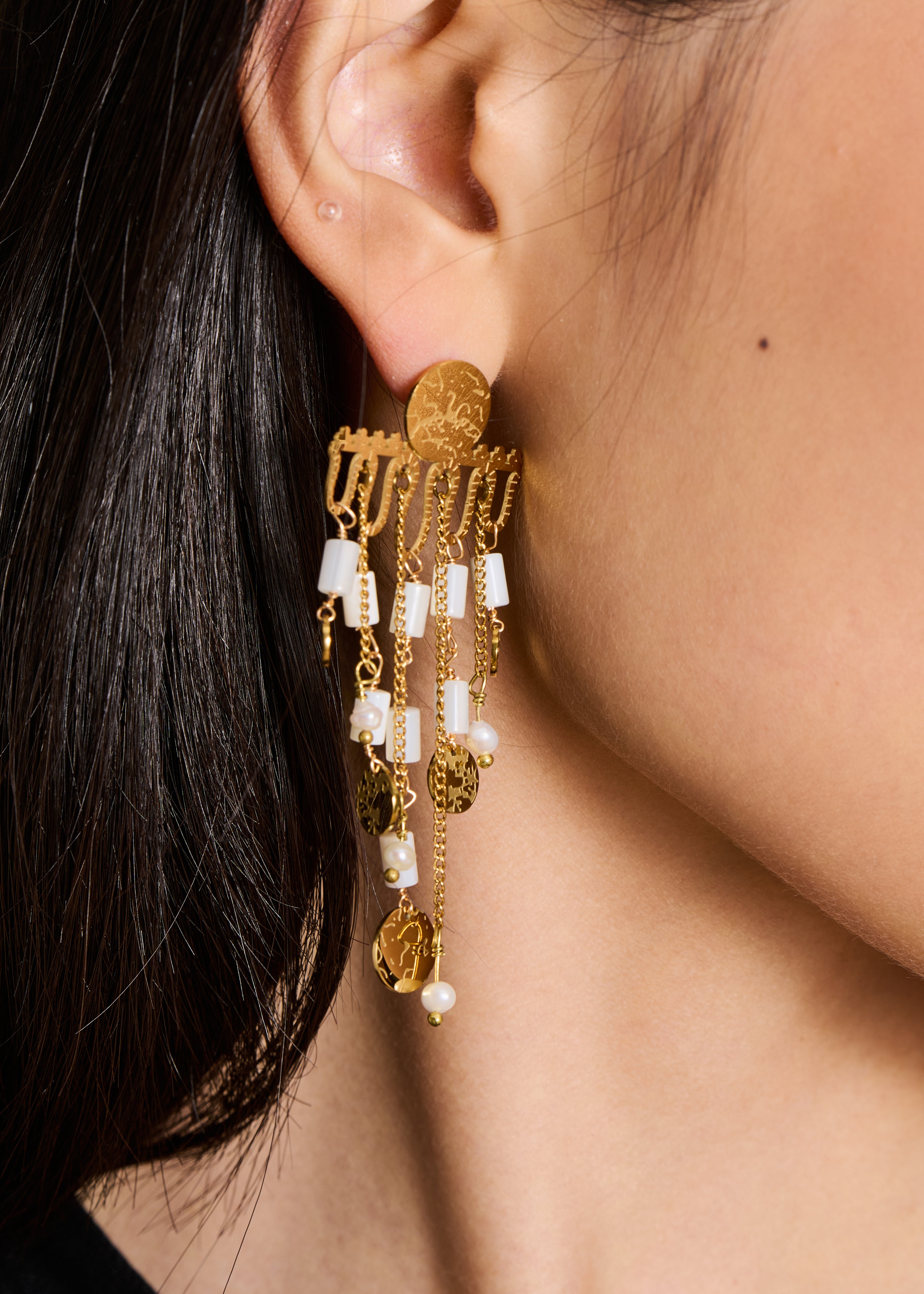 Pendientes girandola dorados