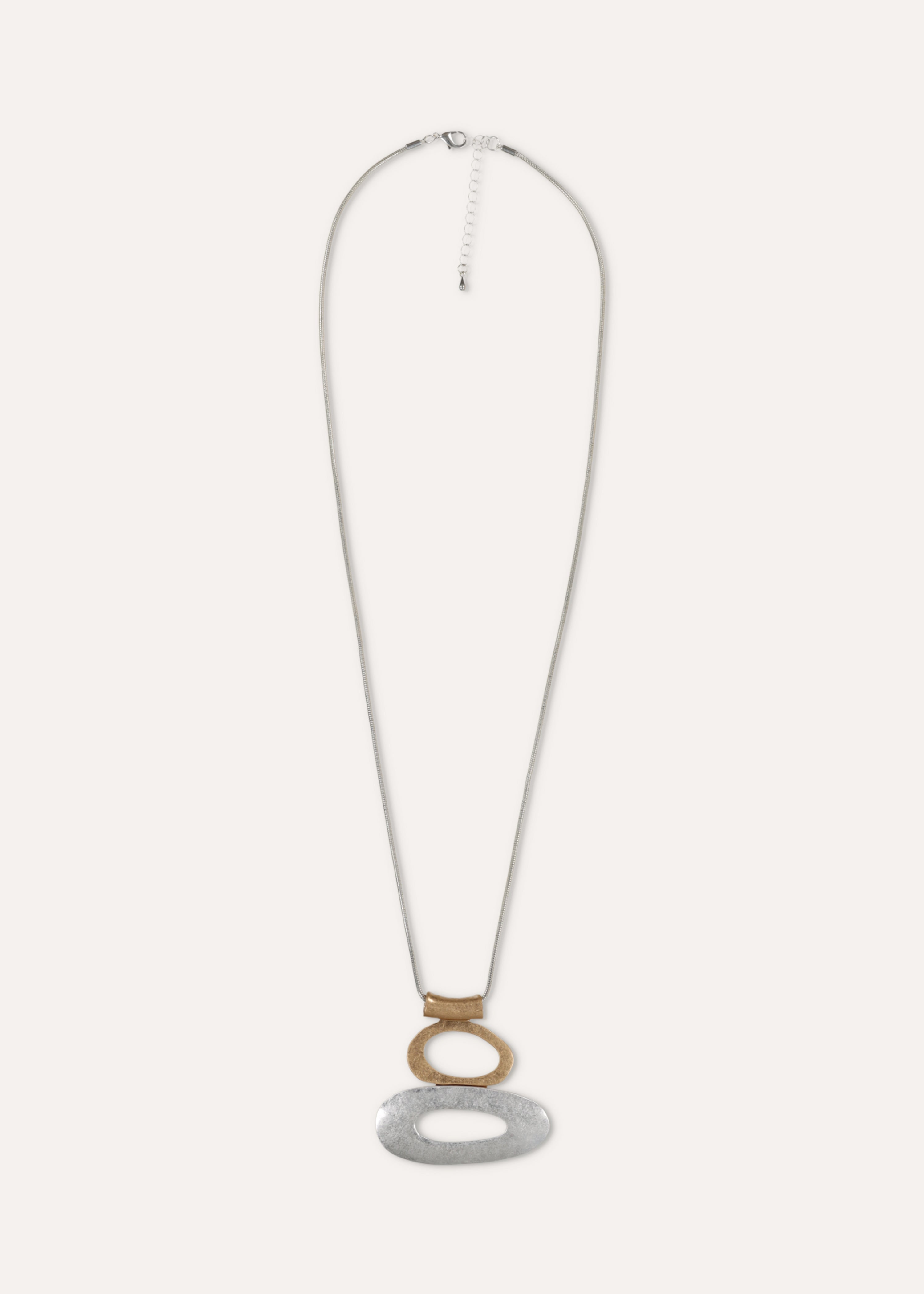 Gold and silver long necklace