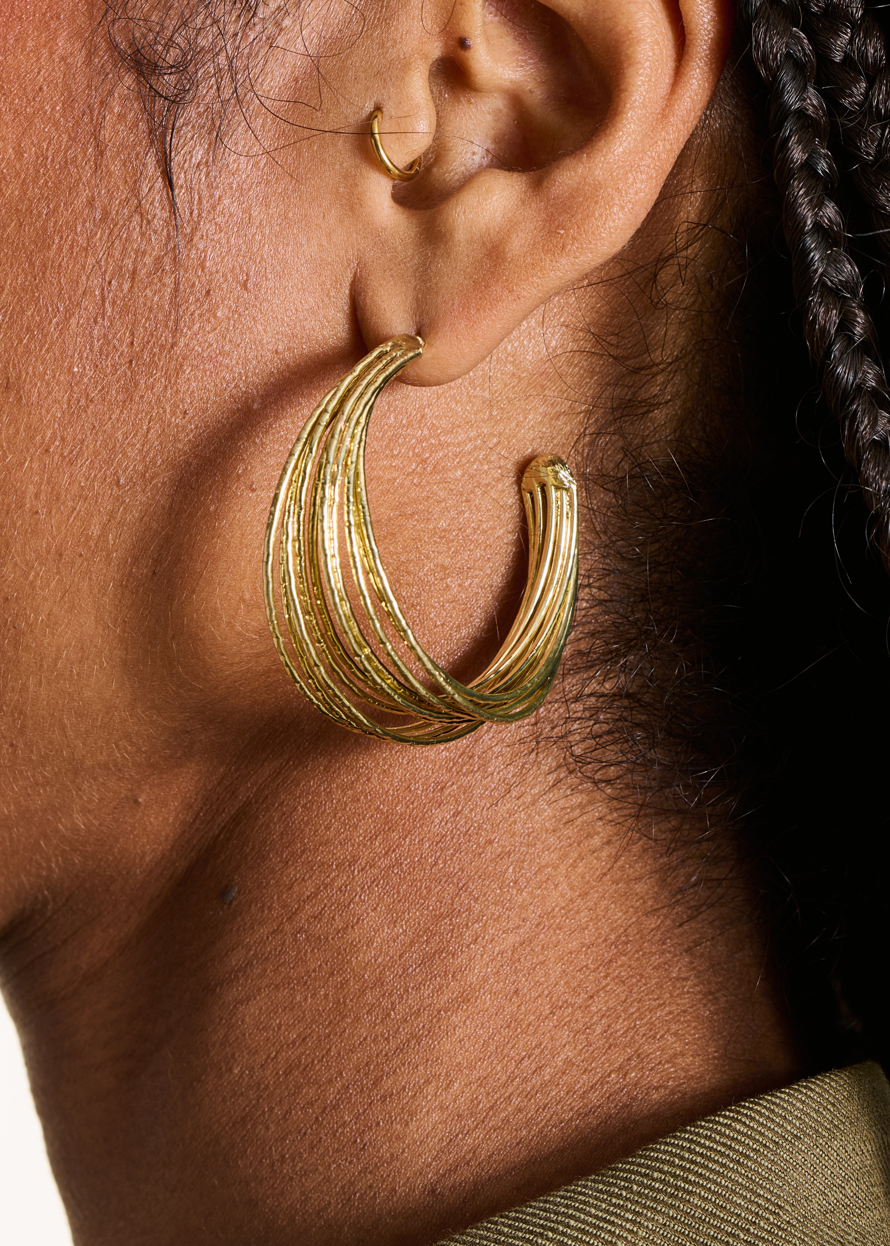 Golden hoop earrings