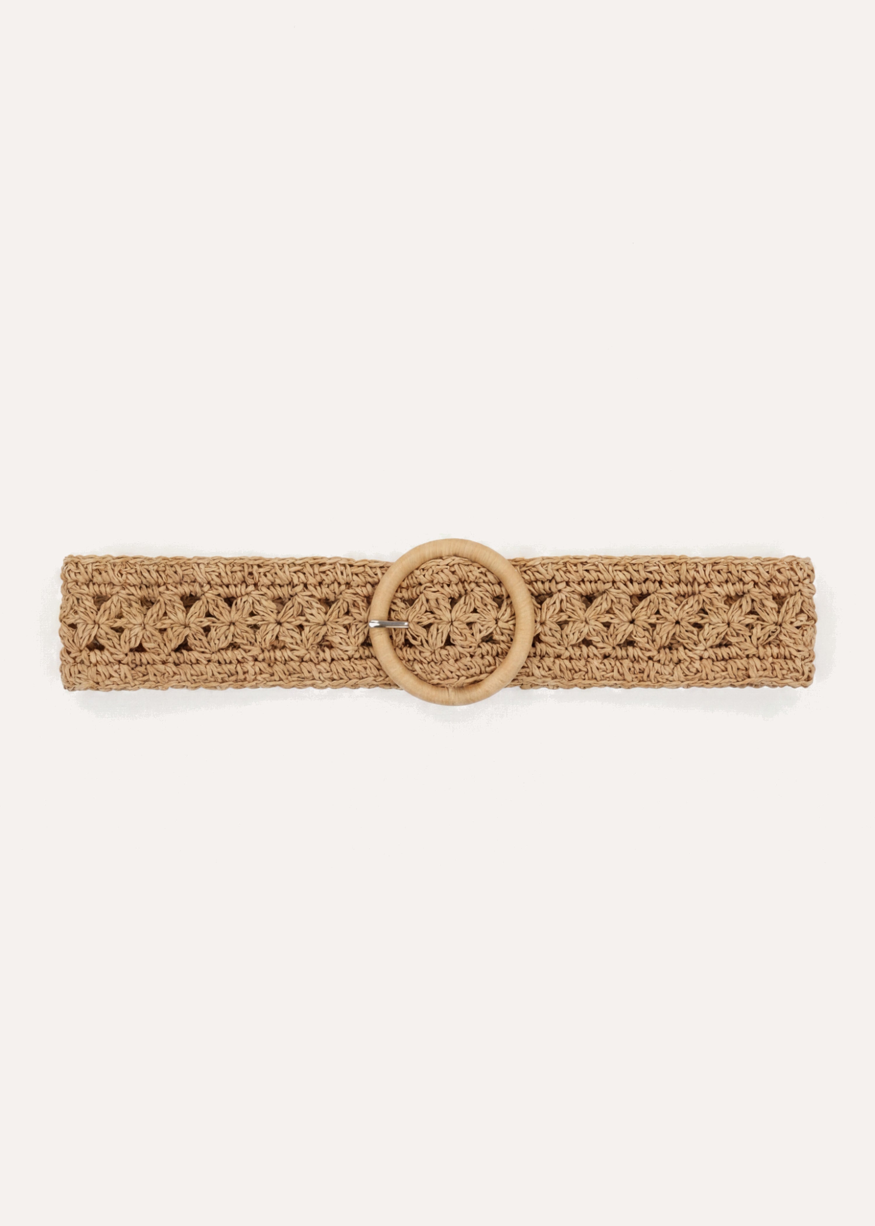 Cintura larga beige in paglia