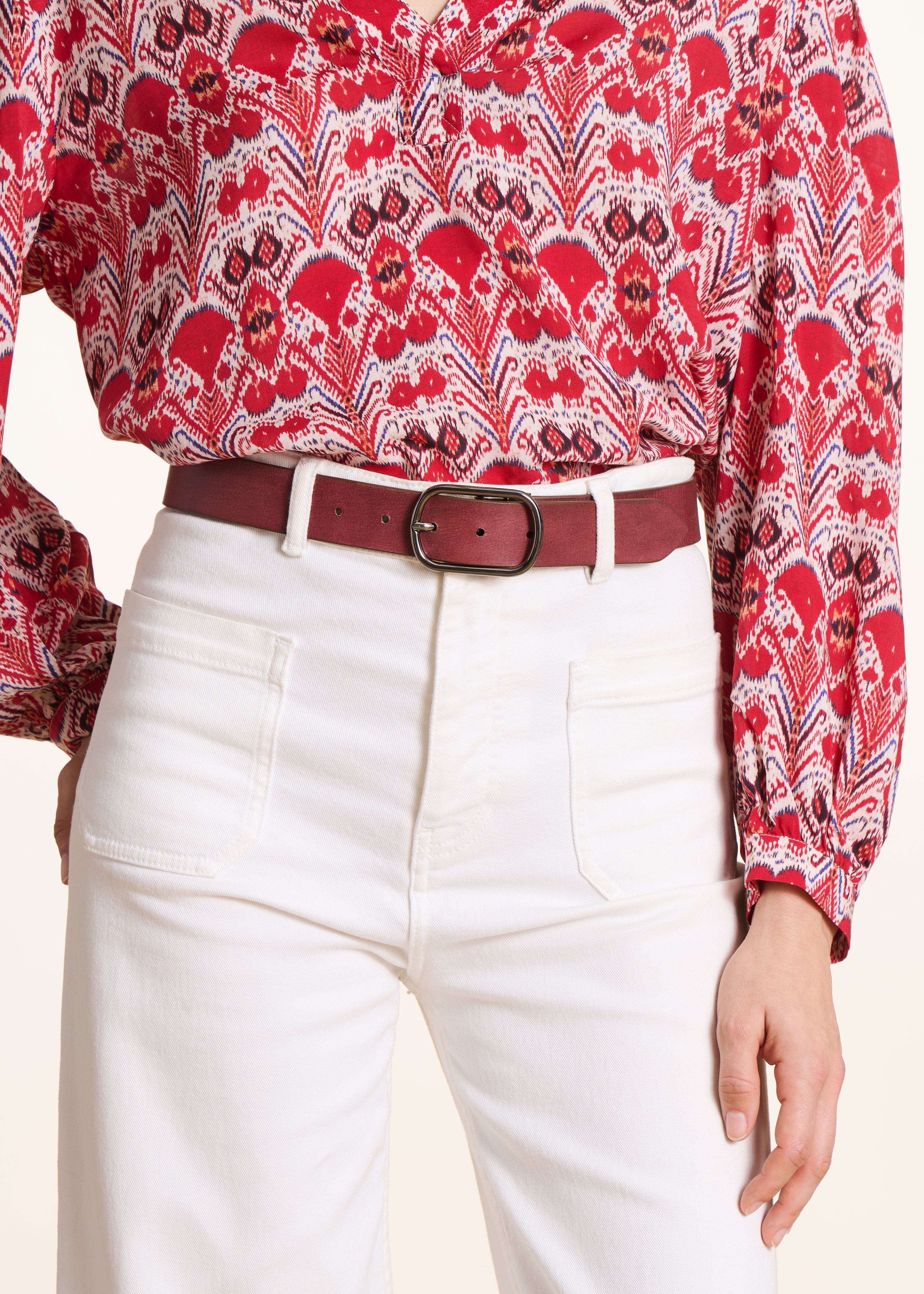 Ceinture marron en cuir réversible - La Fée Maraboutée