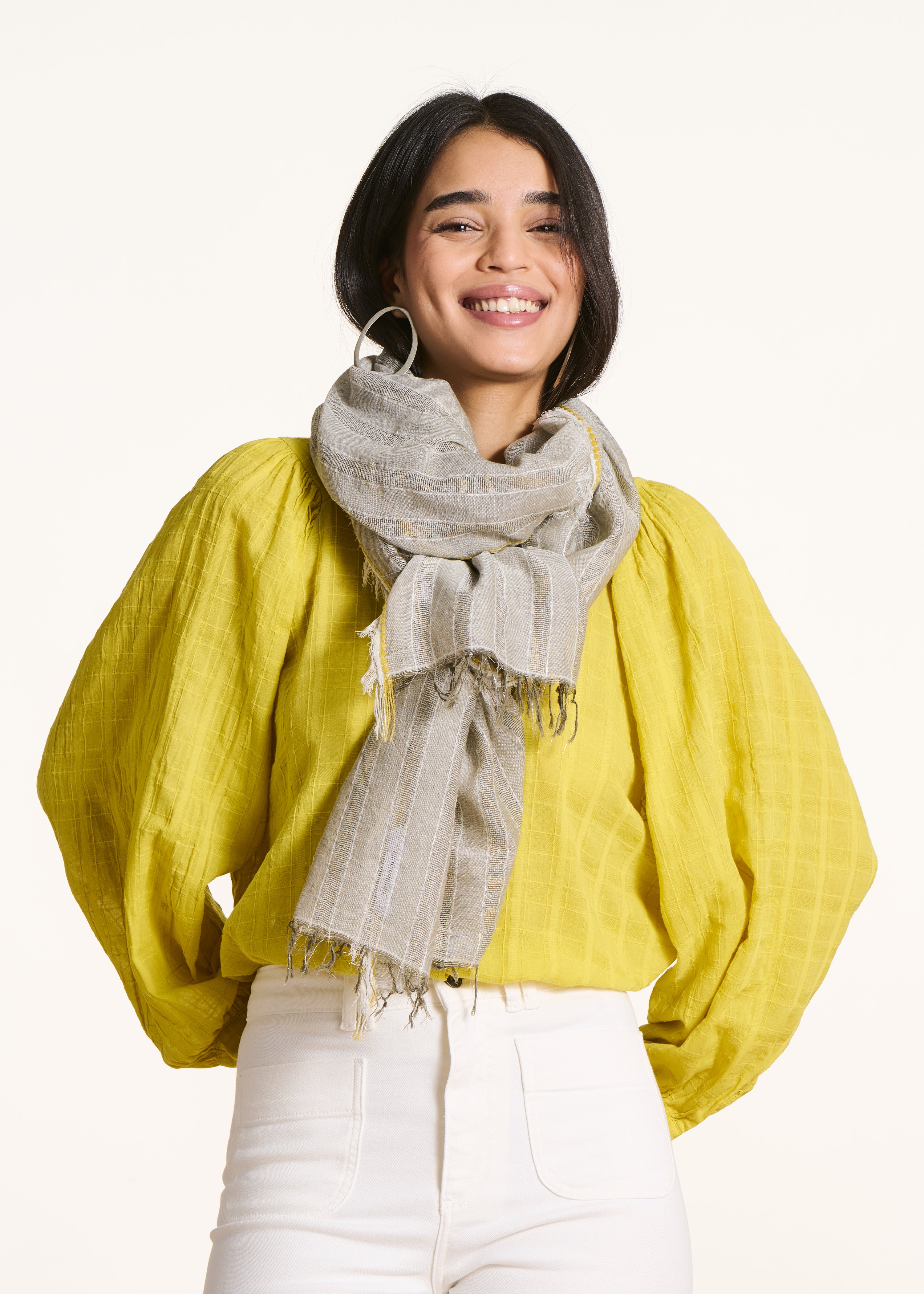 Foulard kaki a righe