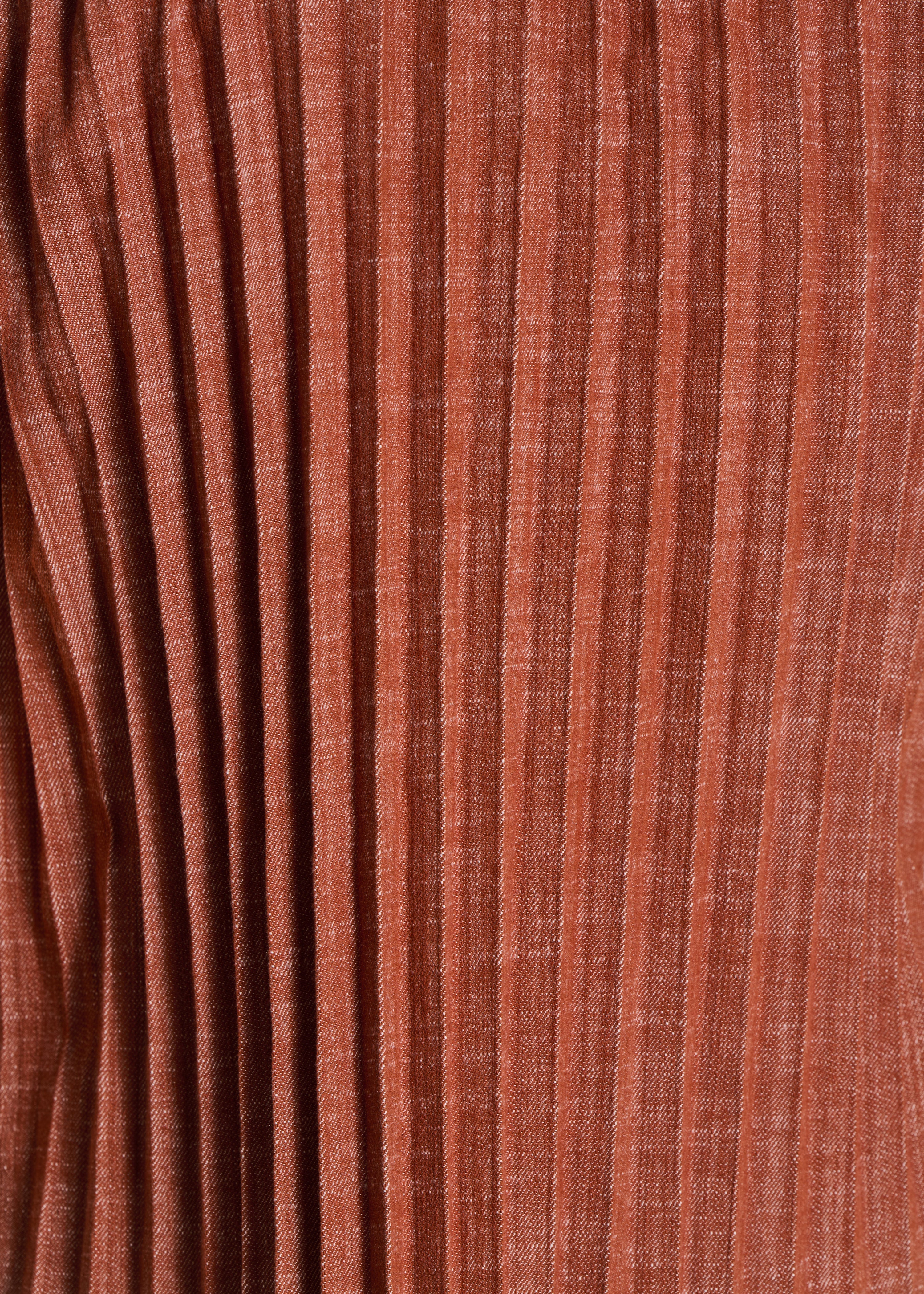 Terracotta denim shirt with short sleeves