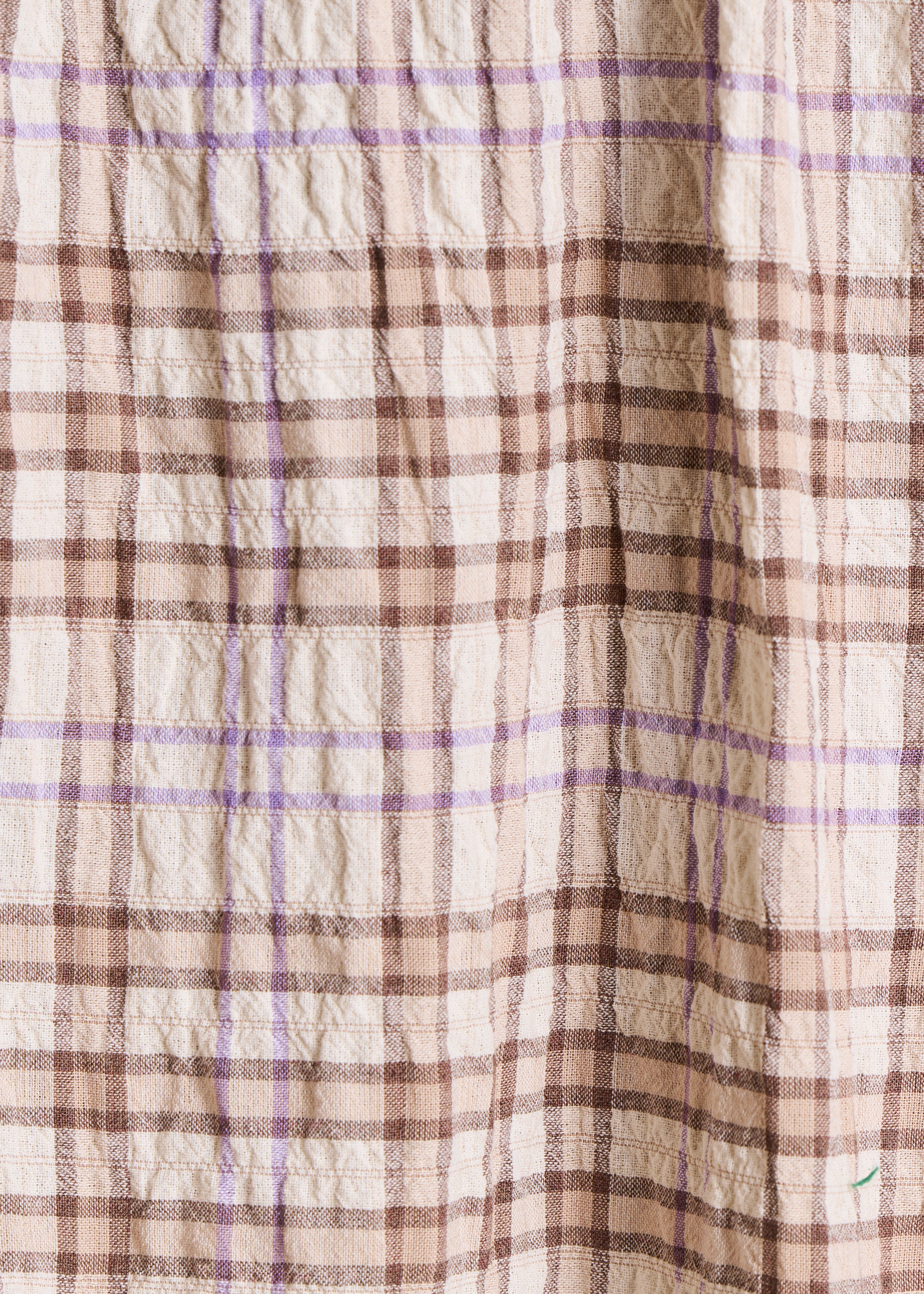 Chemise ample écrue à carreaux
