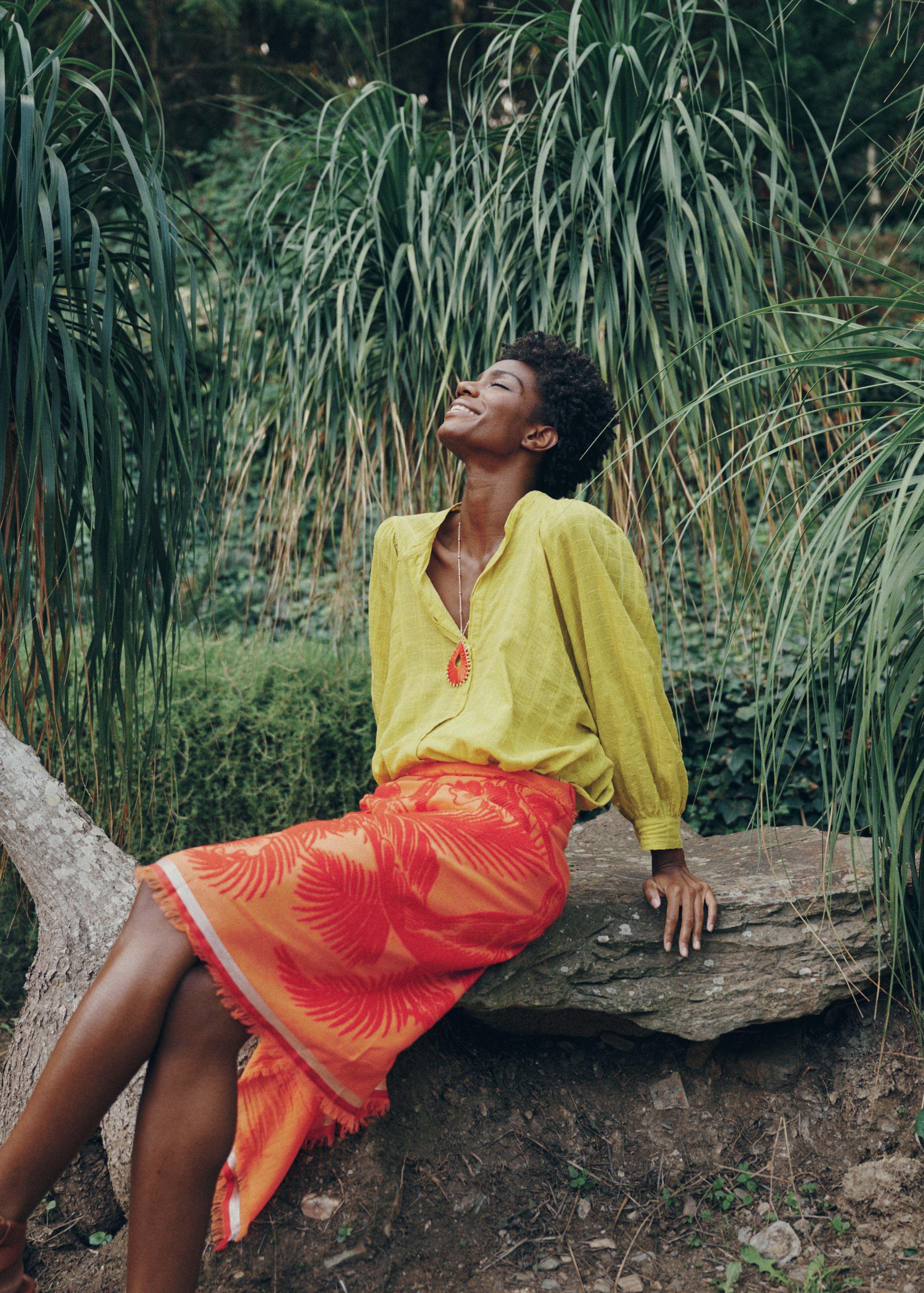 Loose lime green checkered shirt