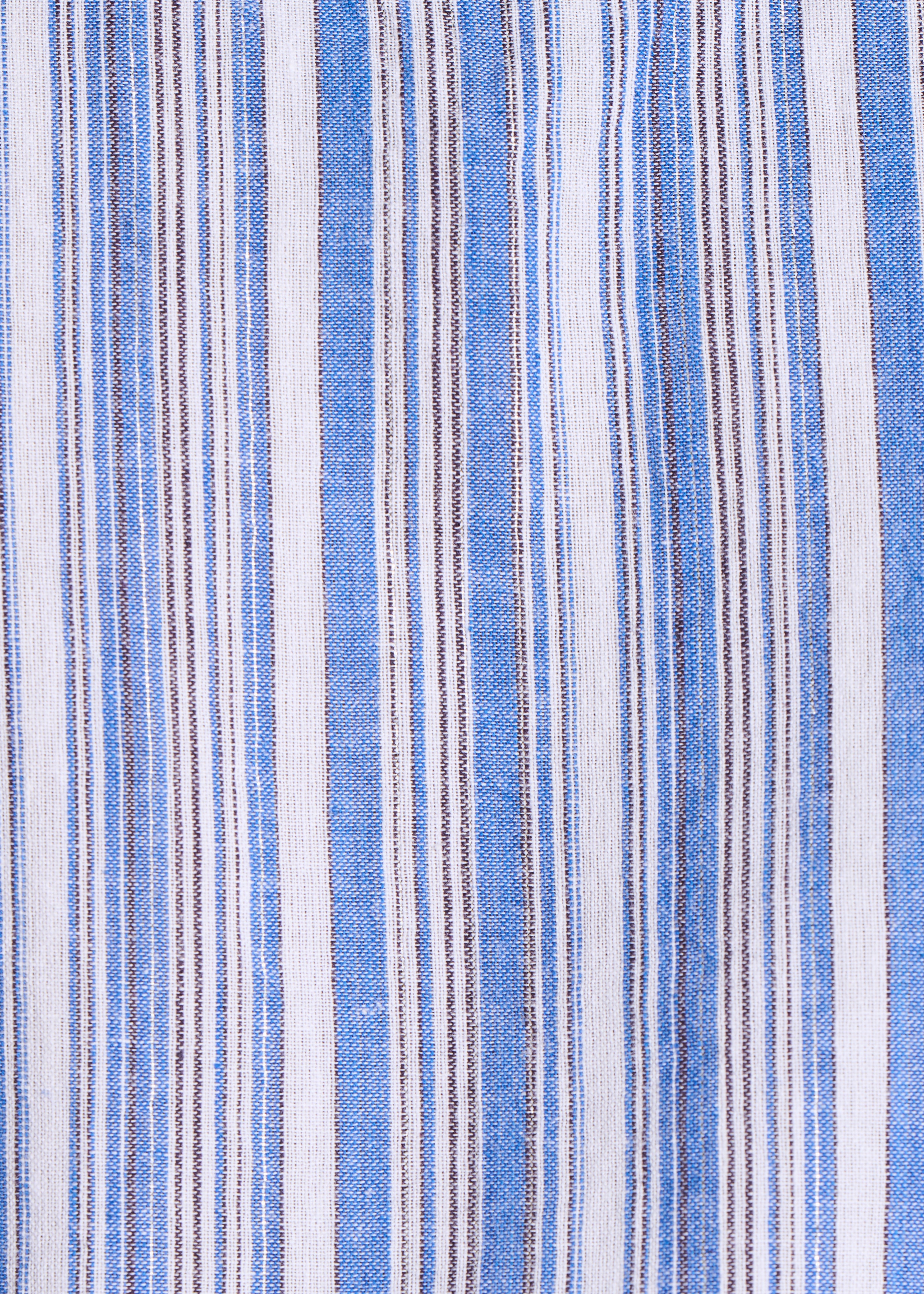 Chemise bleue rayée à volant sans manches