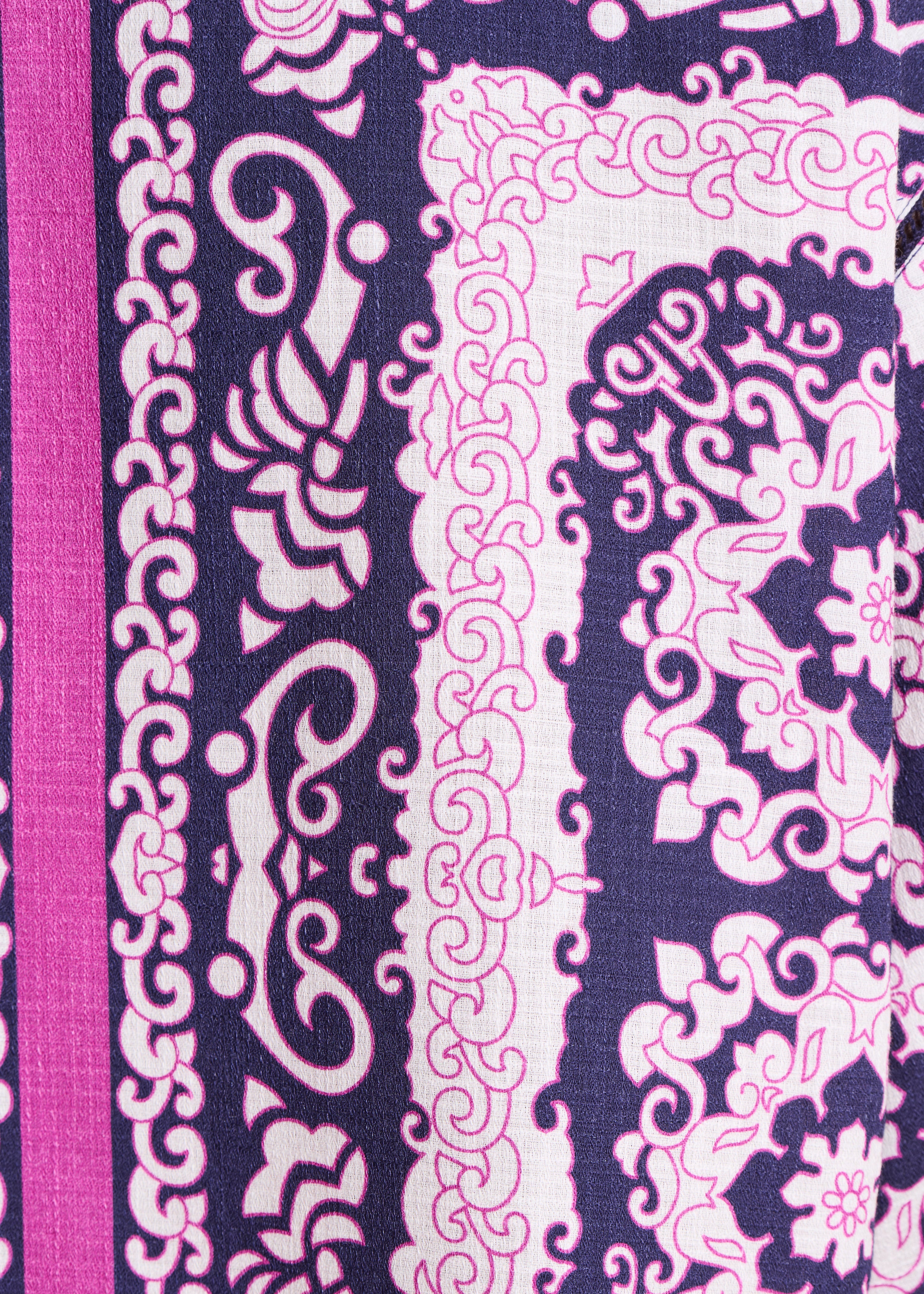 Chemise ample violet et rose à imprimé foulard