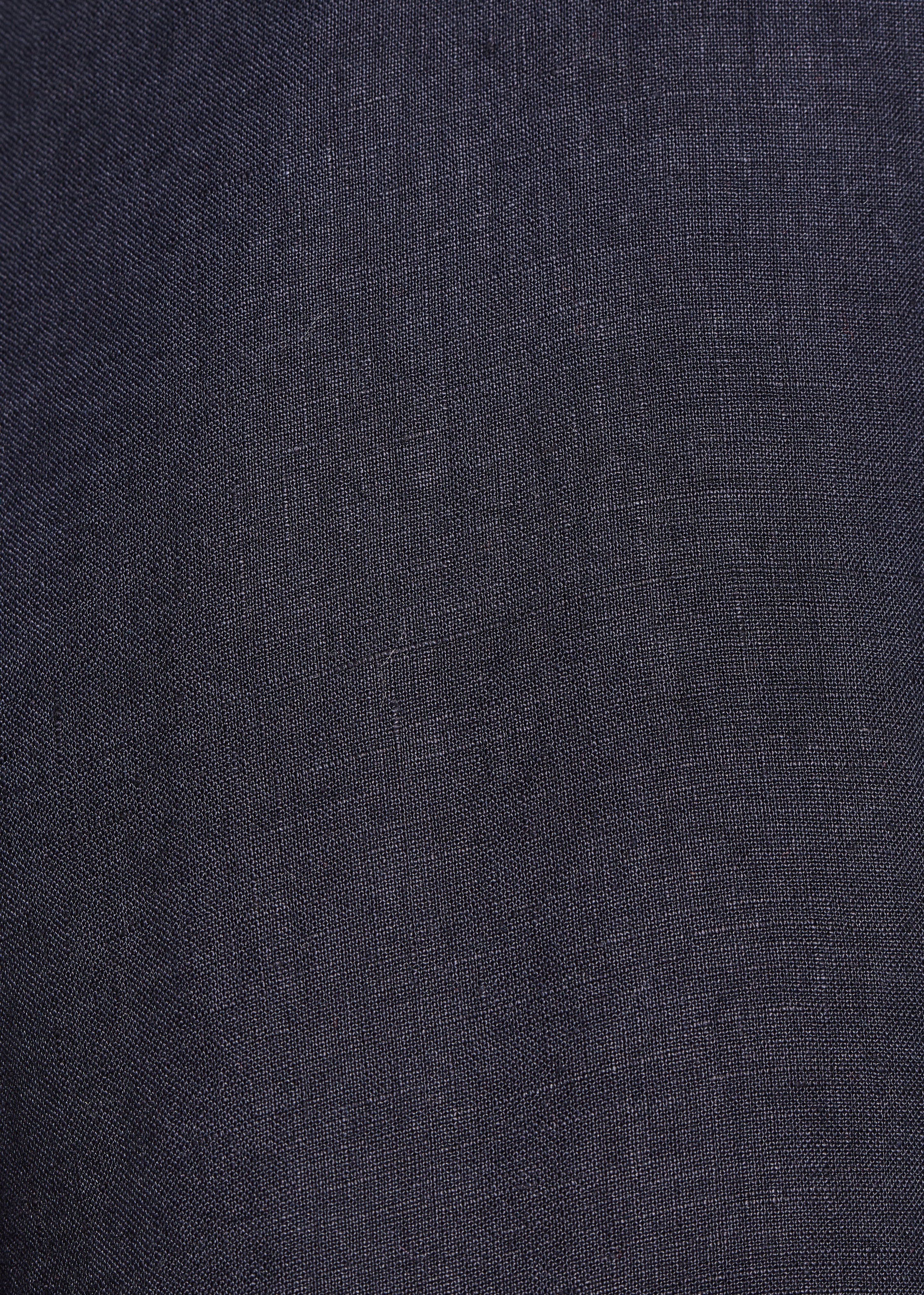 Dunkelblaue Leinen-Overall mit elastischen Trägern