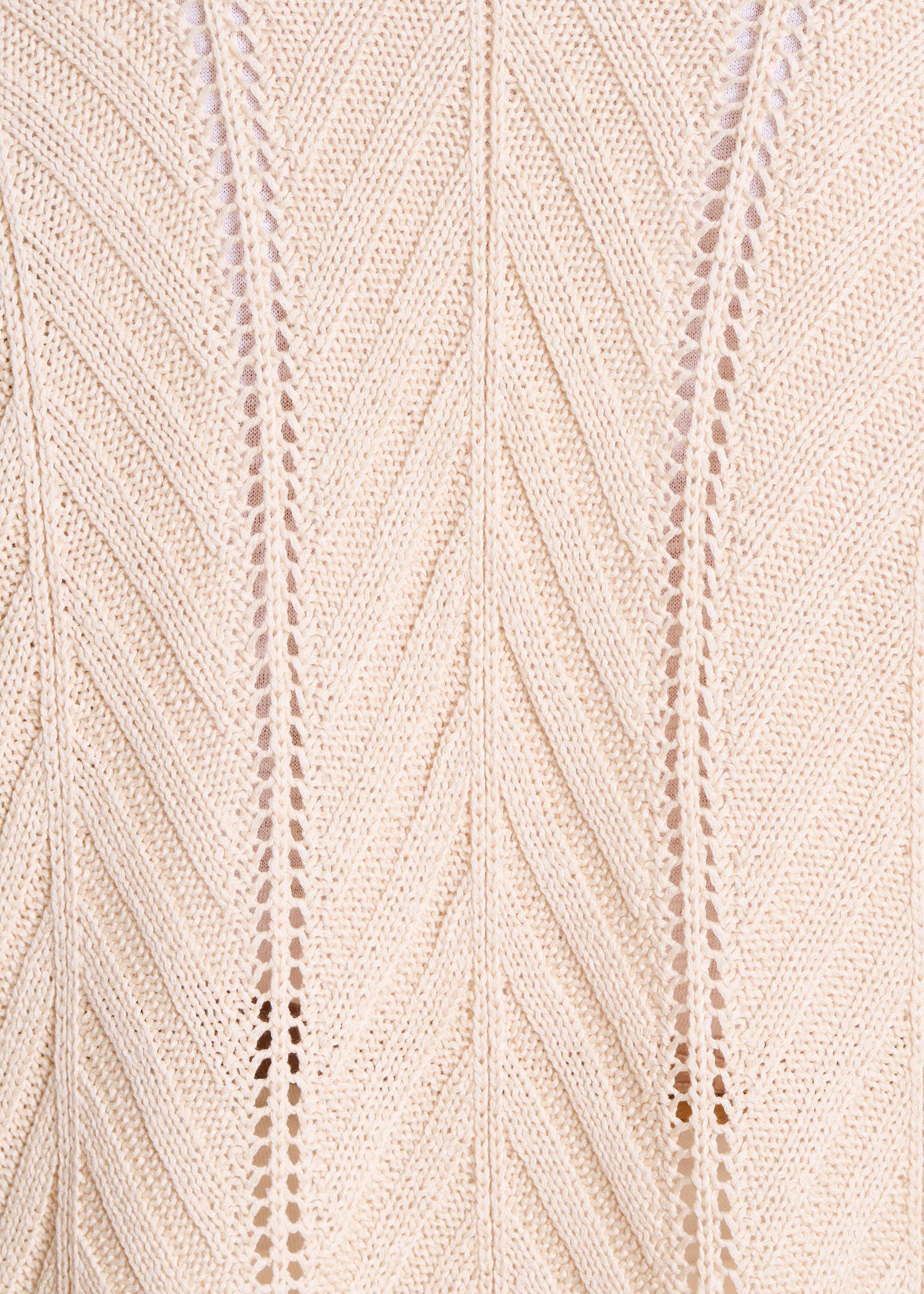 Gilet écru ouvert en maille crochet