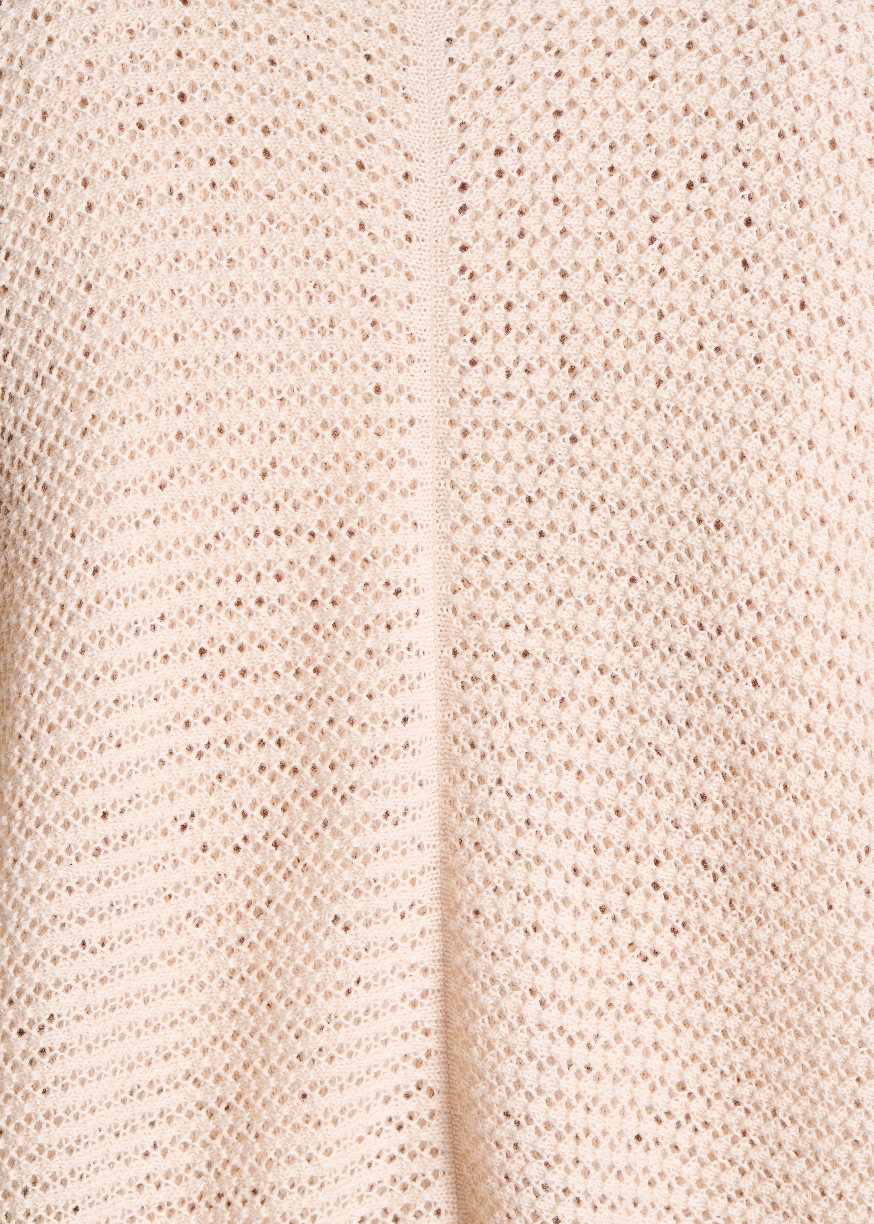 Korte beige gilet in pointelle breisel