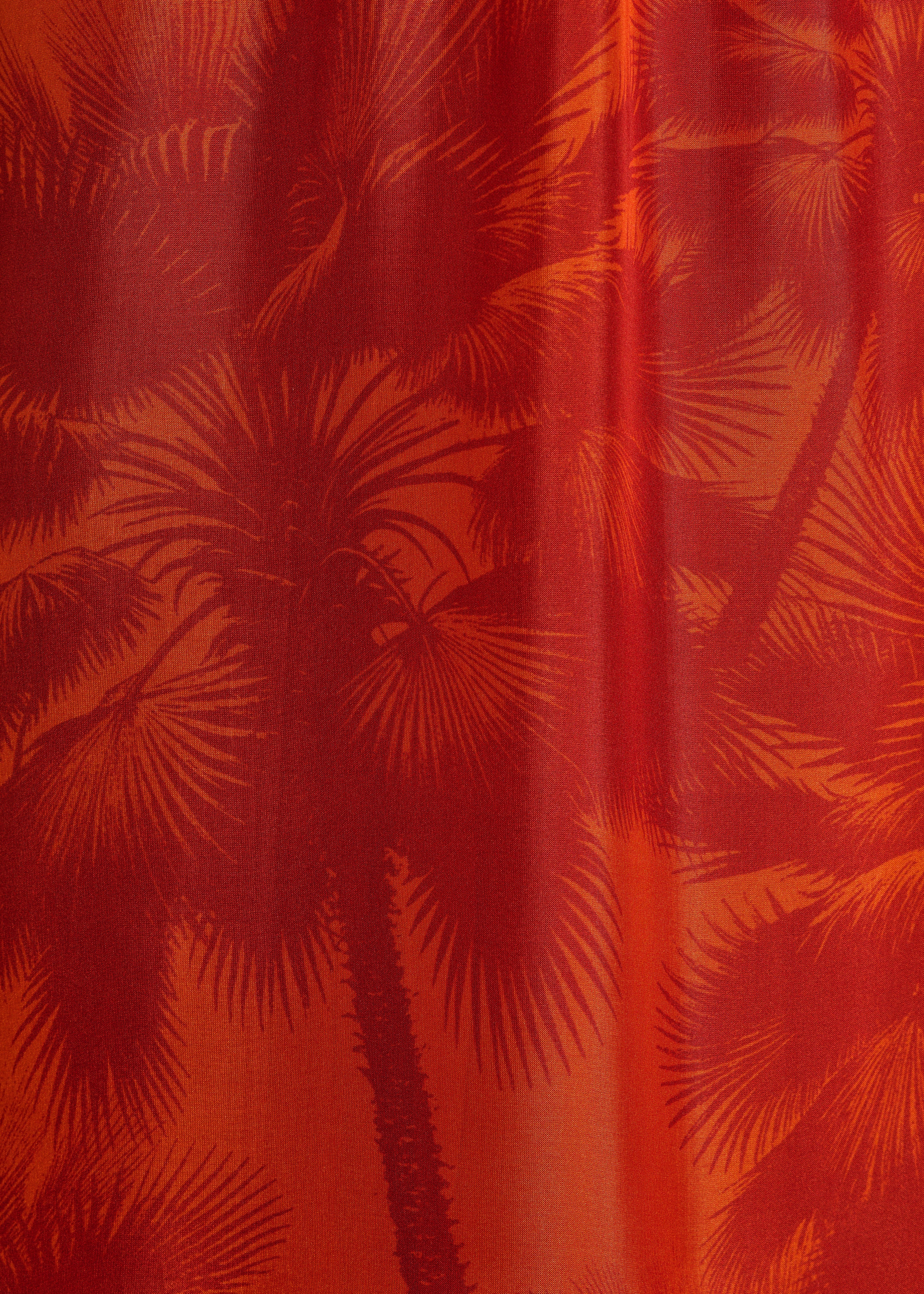 Orange elasticated midi skirt in printed voile