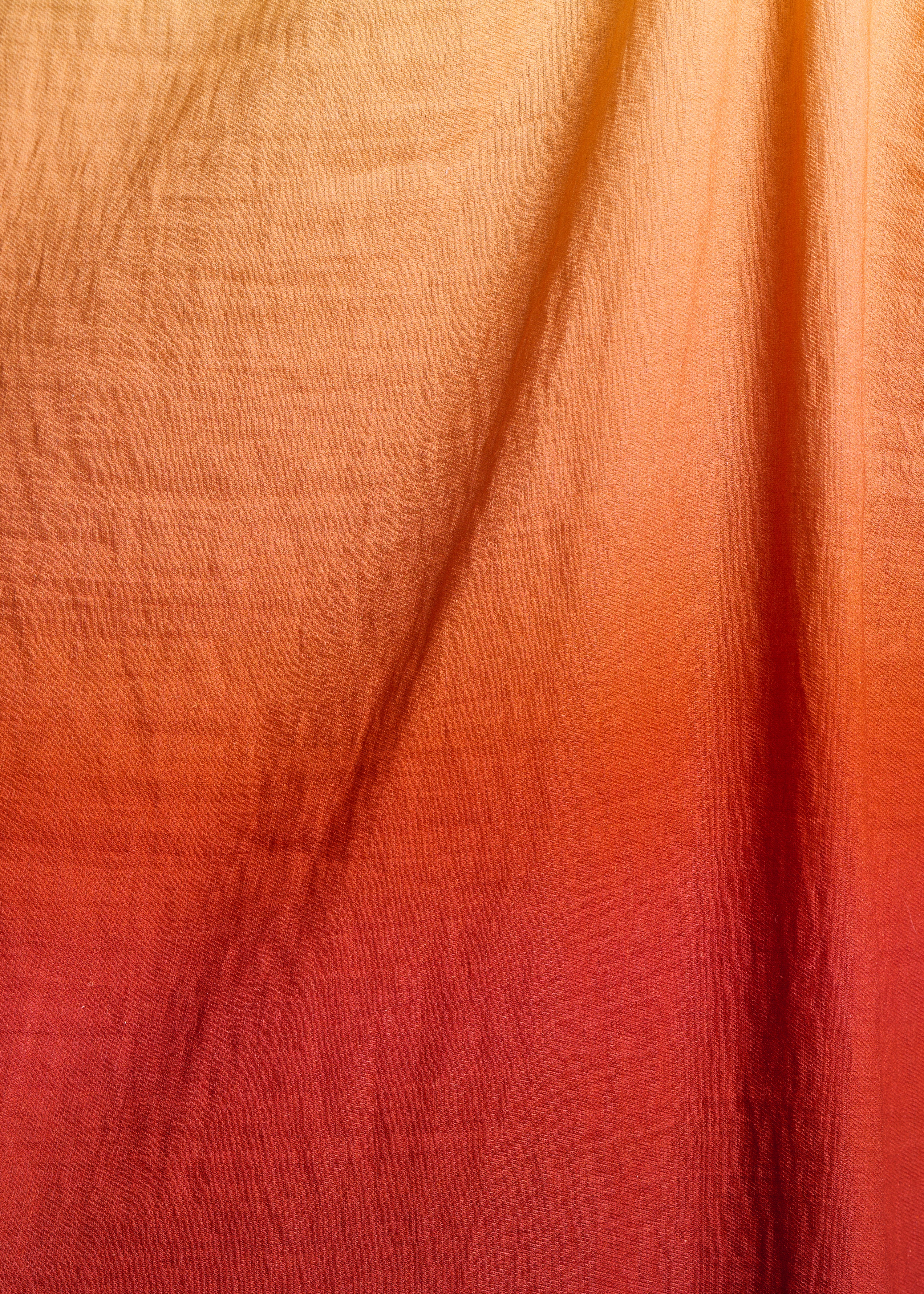 Gonna midi con stampa tie & dye gialla e marrone