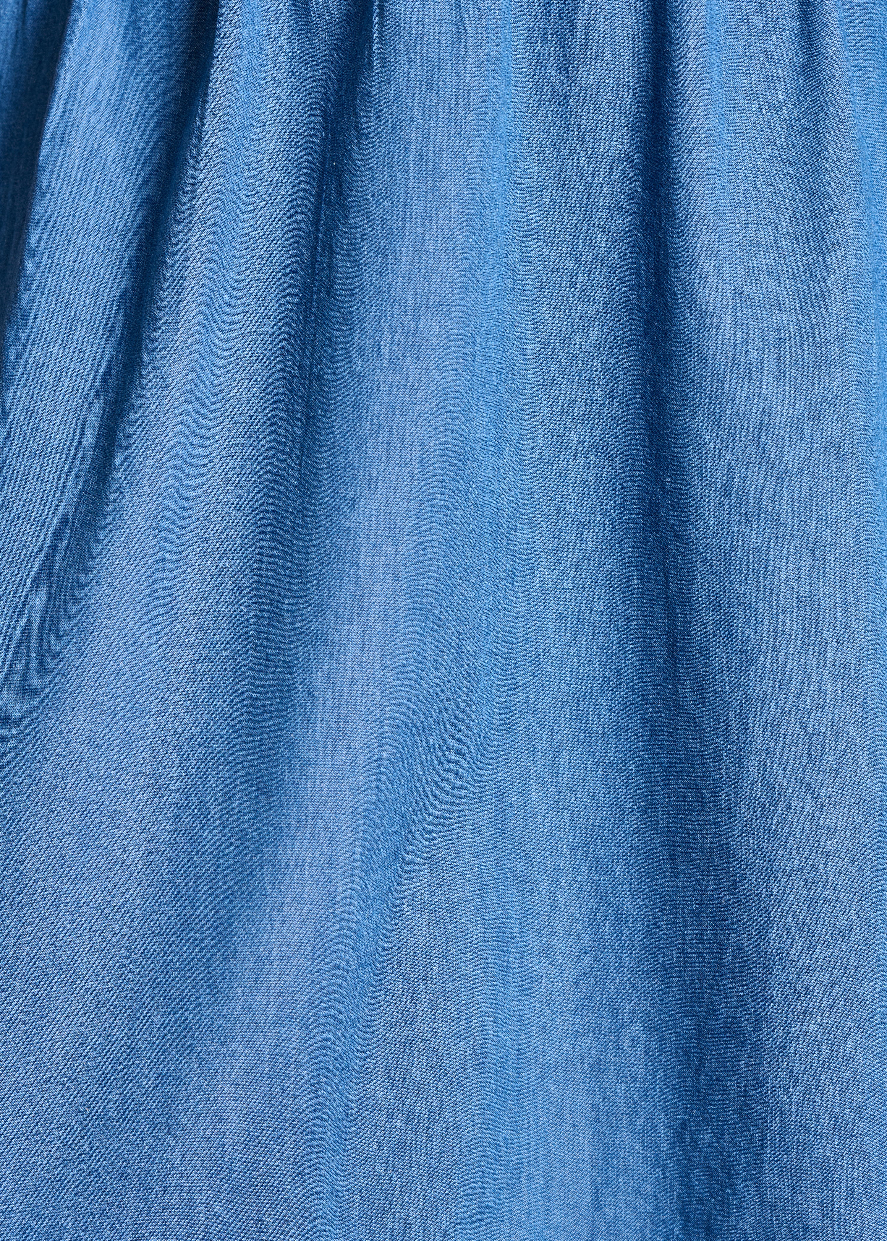 Gonna midi a balze in denim morbido