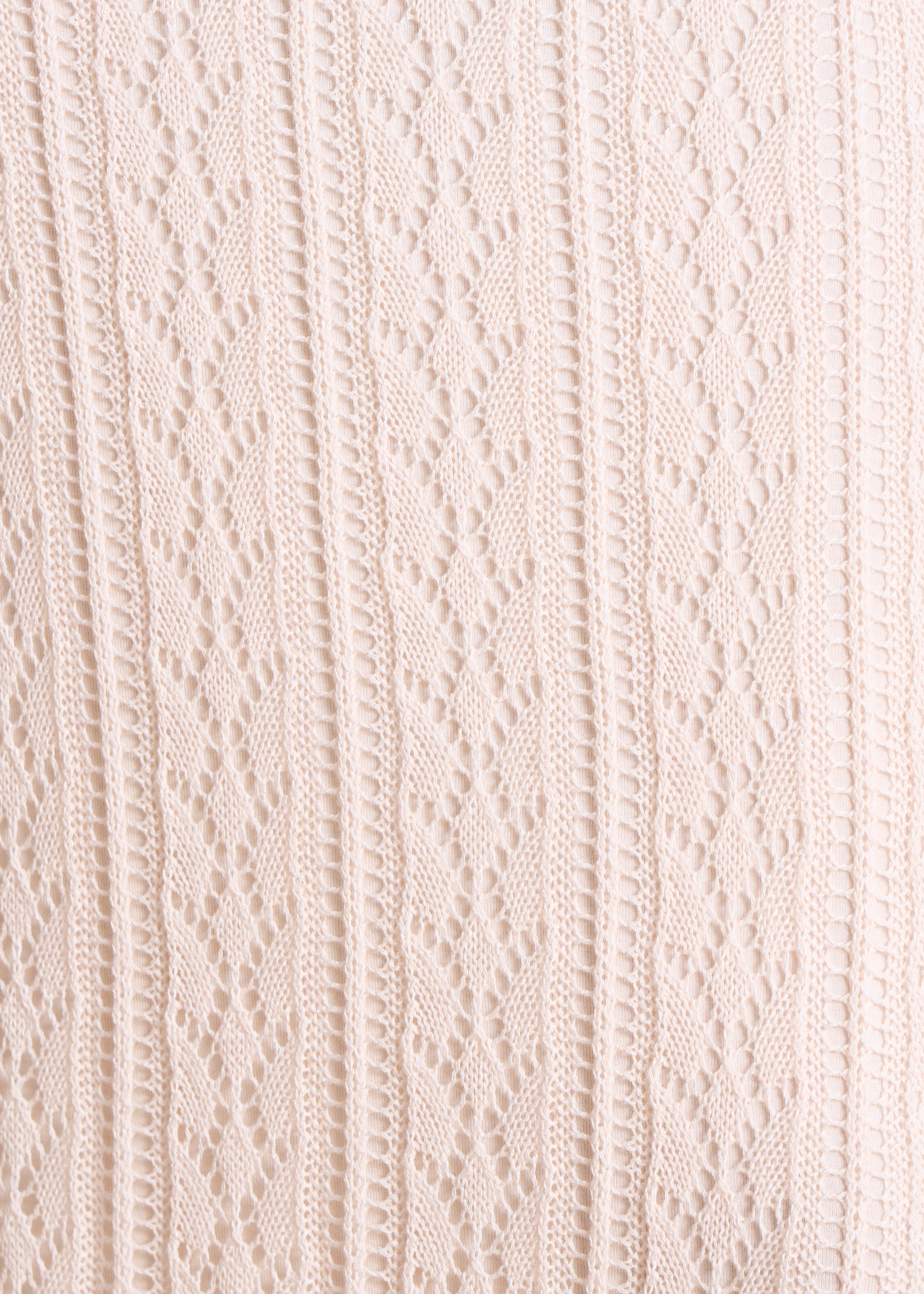 Mid-length skirt in openwork ecru knit