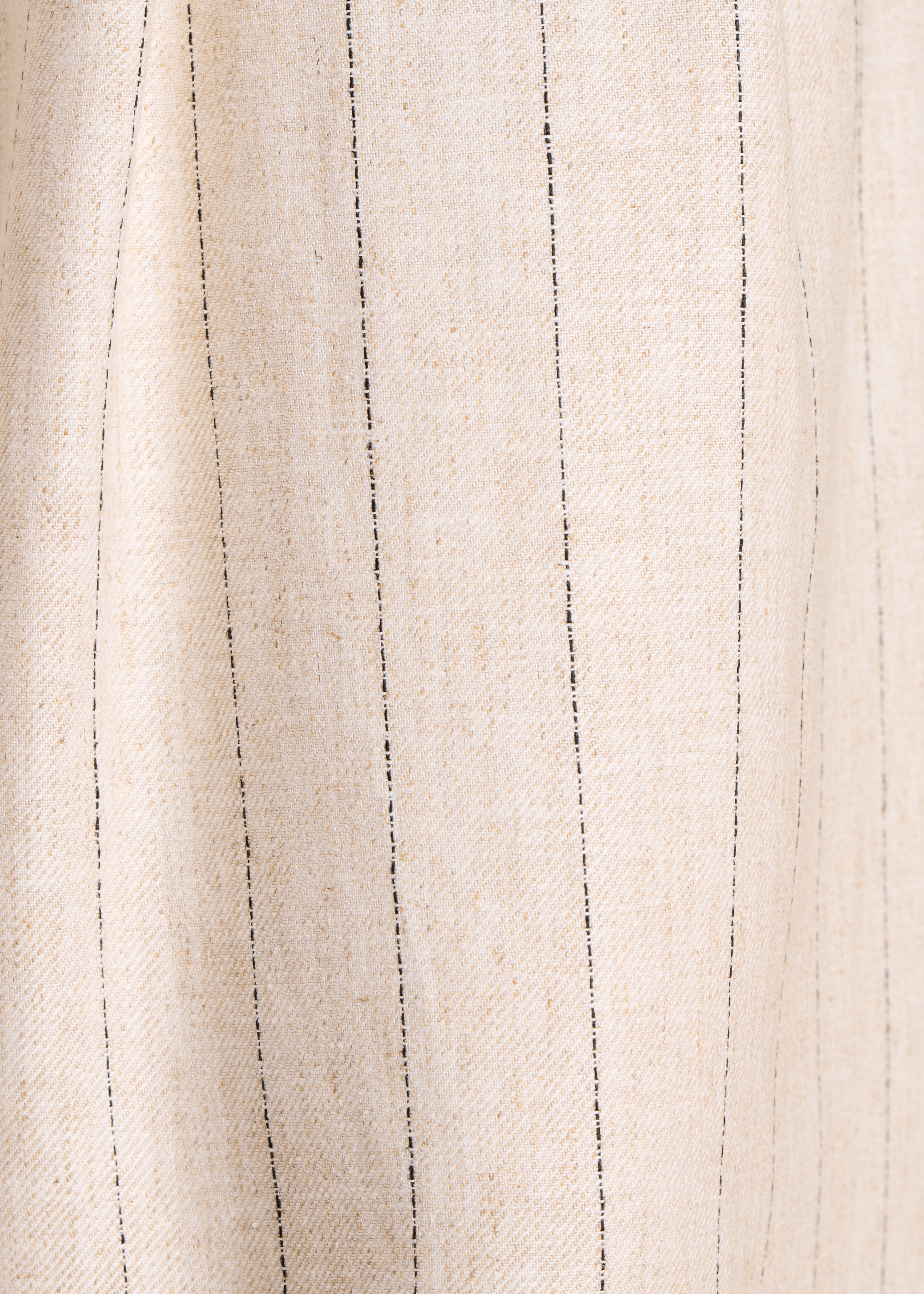 Weite gestreifte Hose in Beige mit hoher Taille