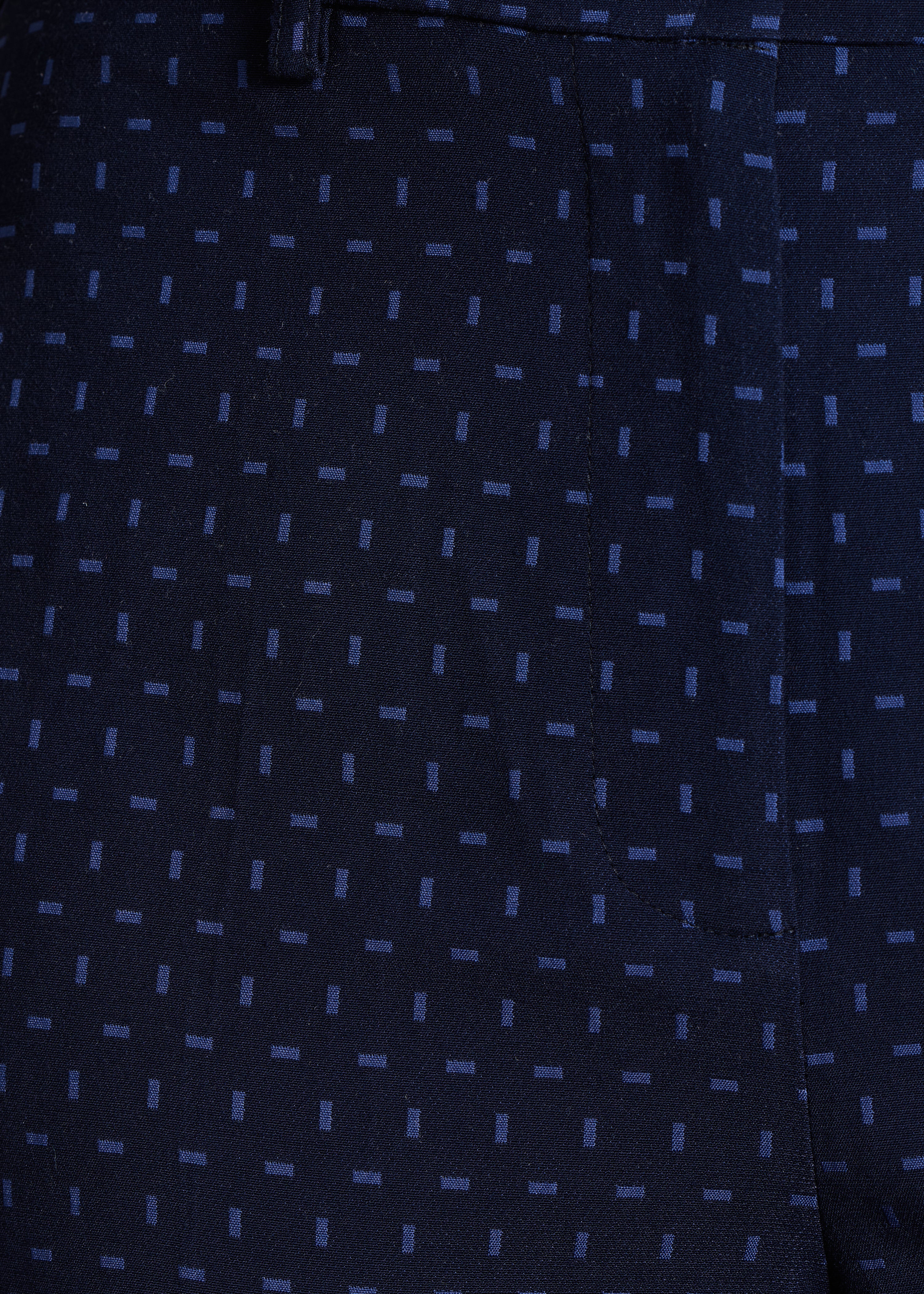 Calças cropped em jacquard azul