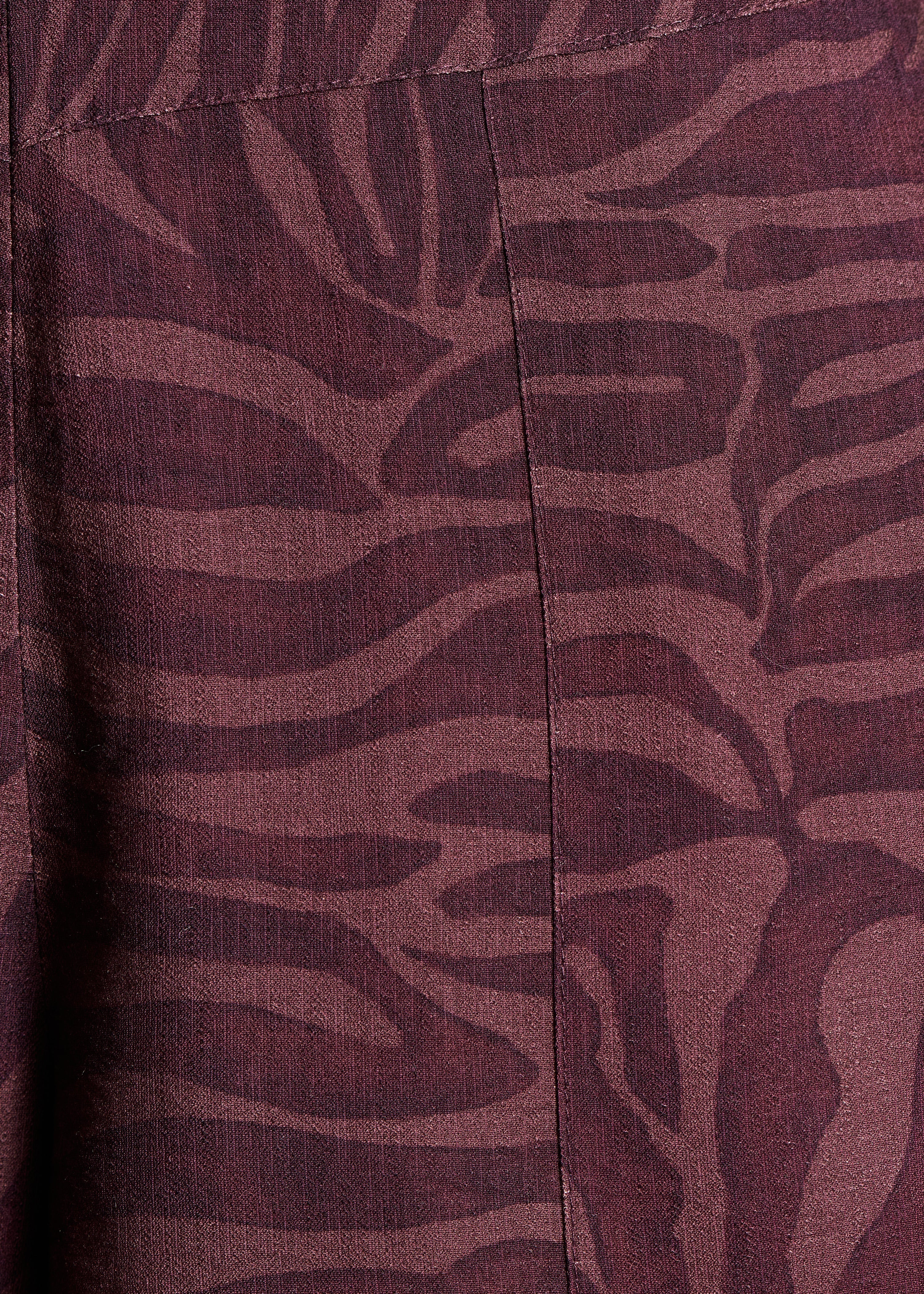 Pantaloni marroni 7/8 con stampa animalier