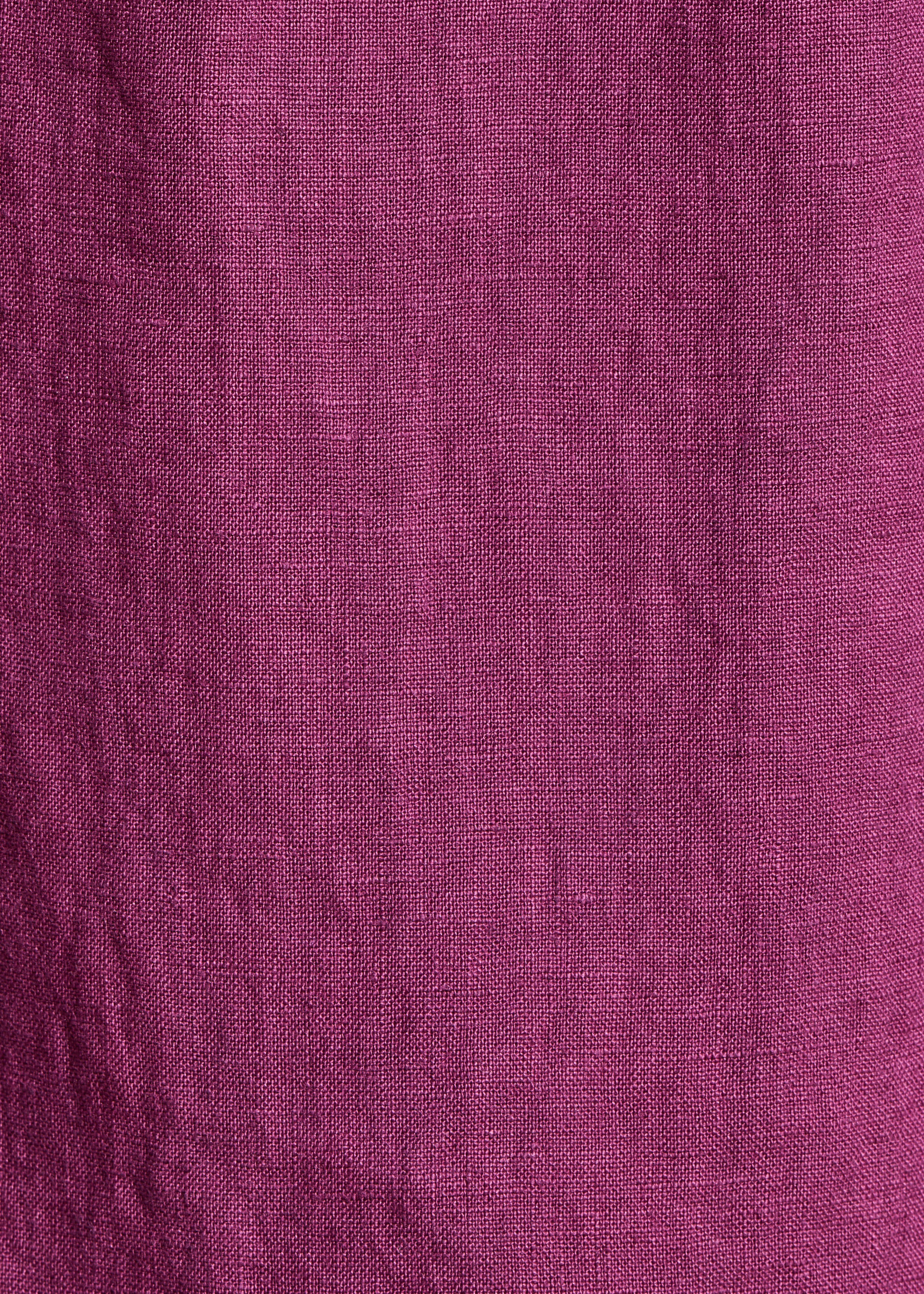 Pantalon cropped large en lin violet