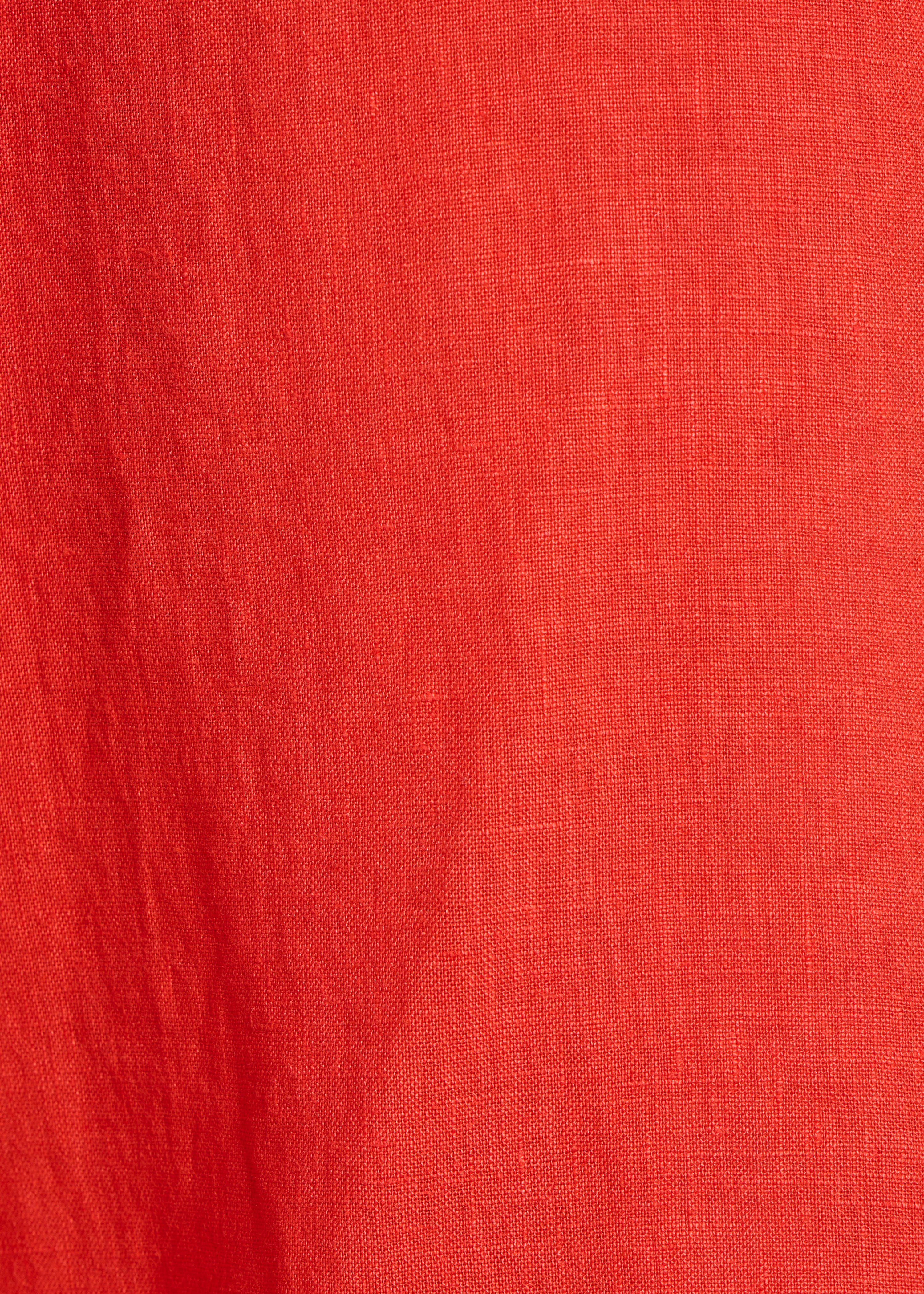 Pantalone largo 7/8 arancione in lino con spacco