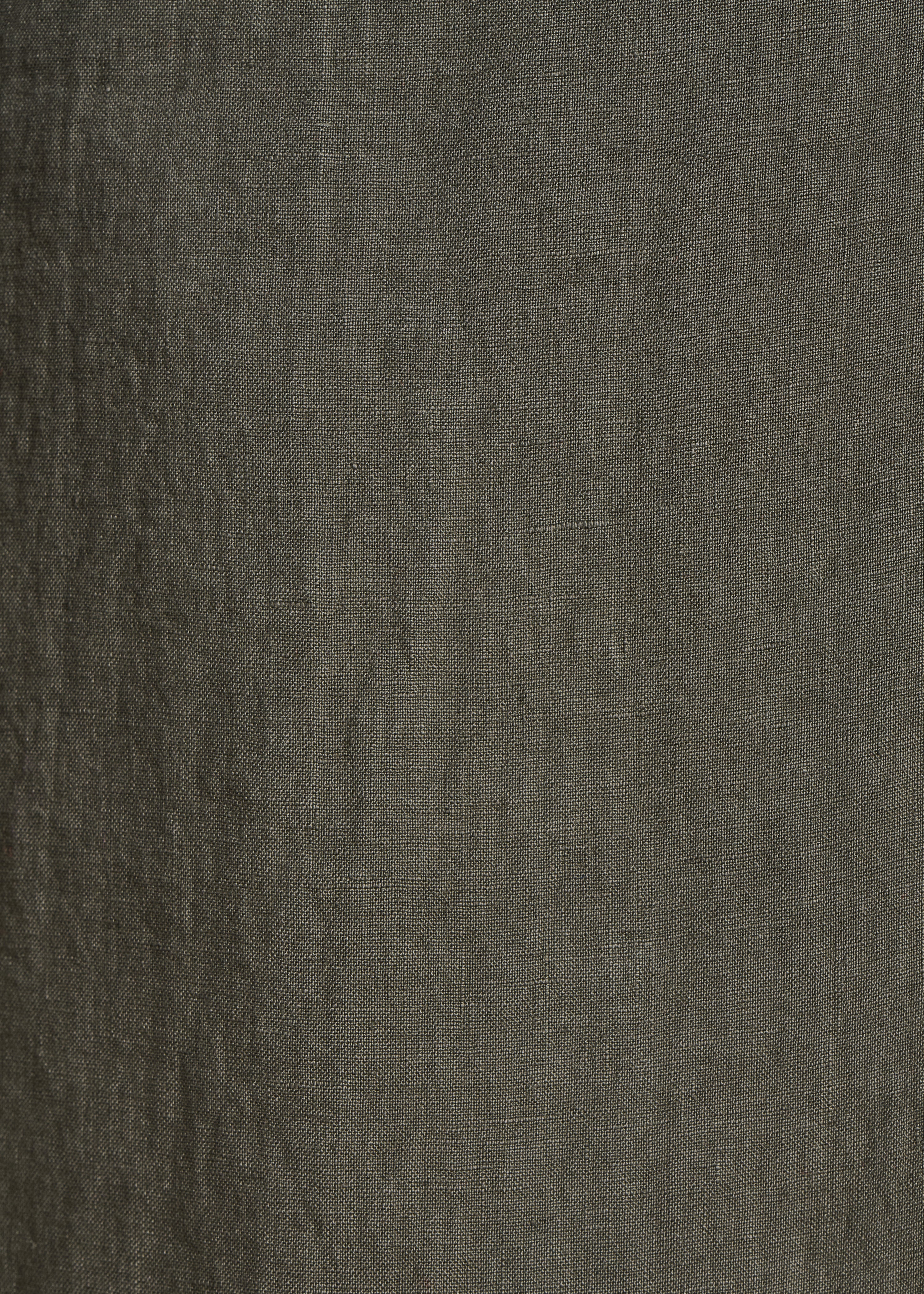 Pantalone largo 7/8 kaki in lino con spacco