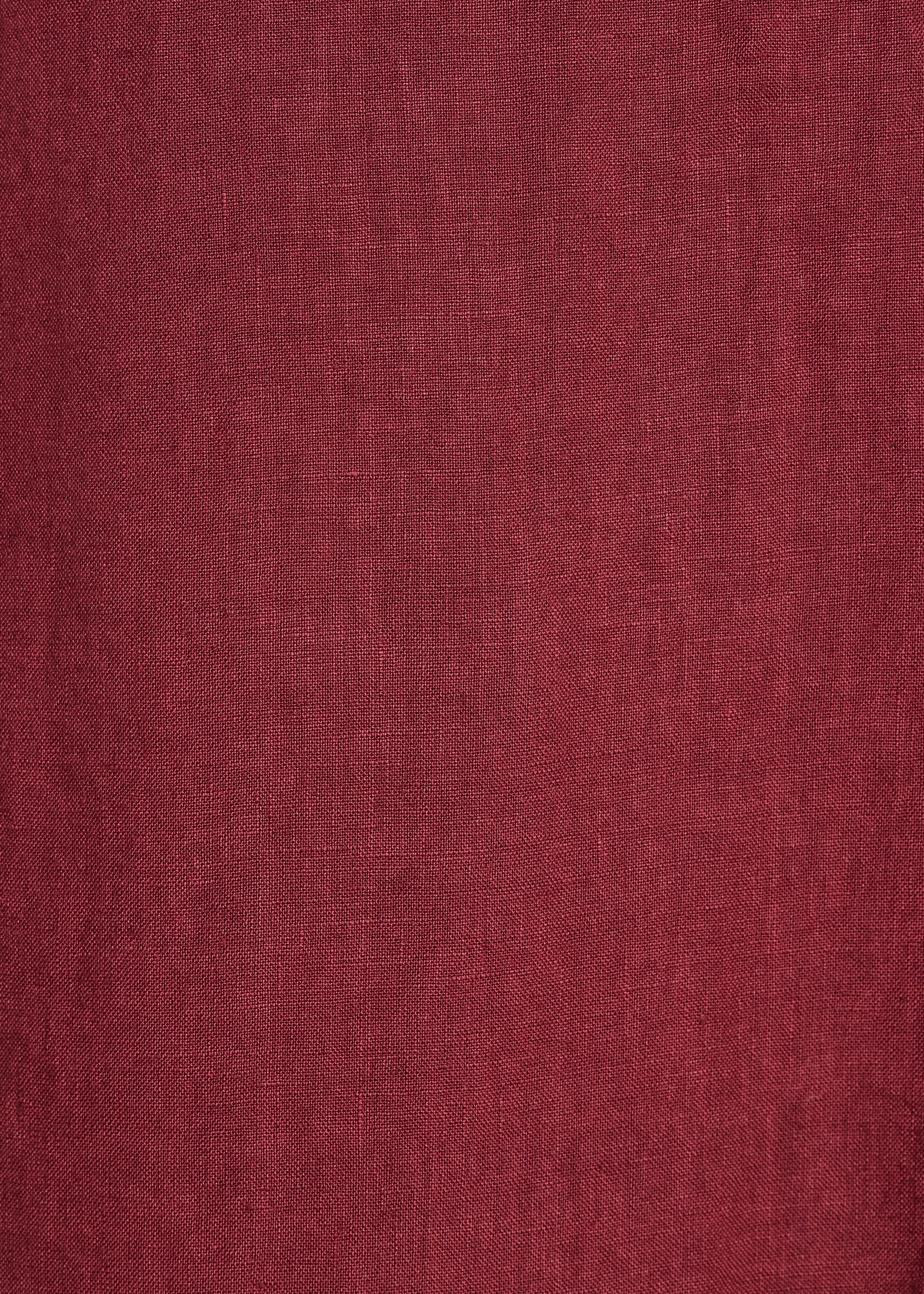 Pantalone ampio 7/8 bordeaux in lino con spacco