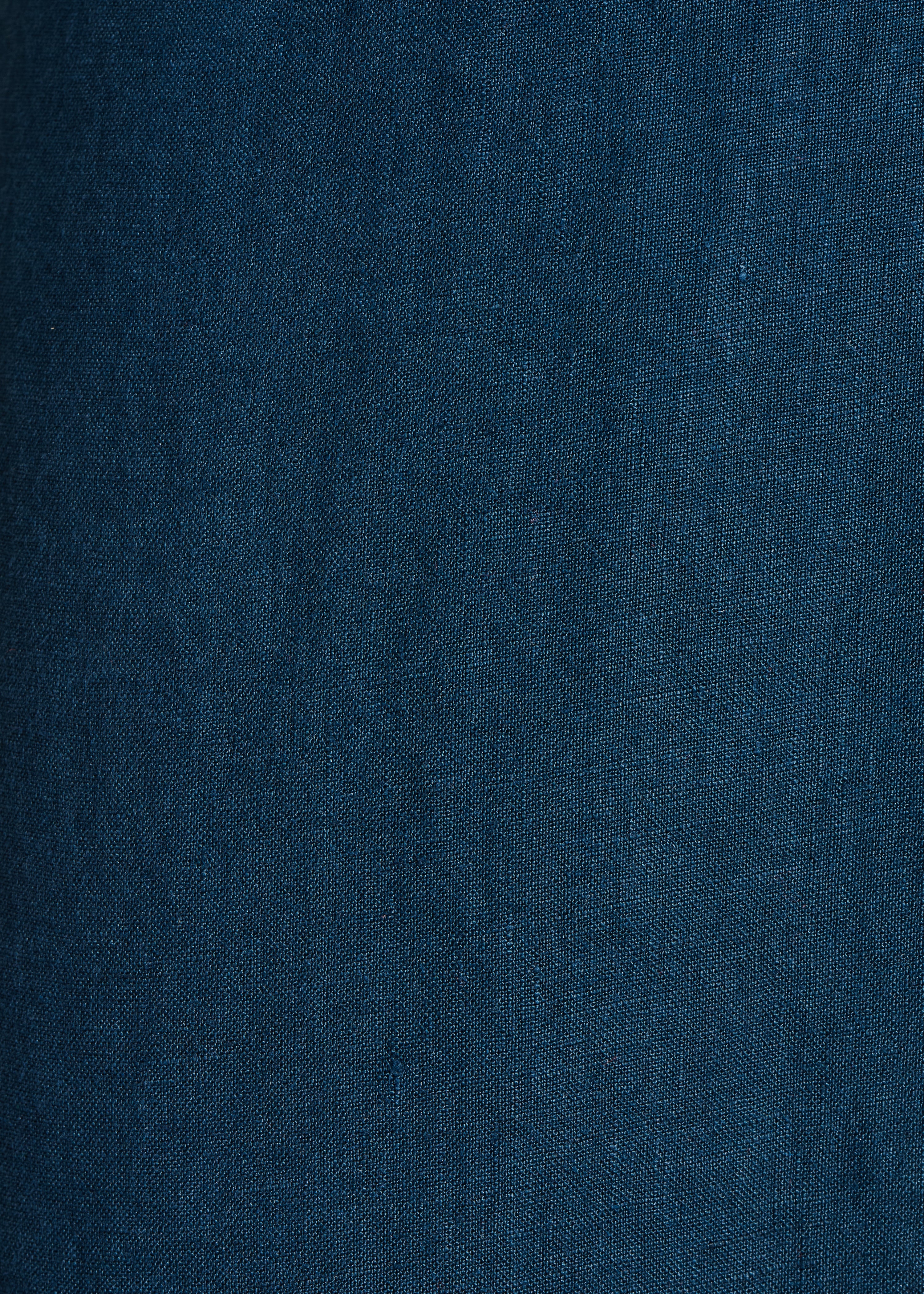 Pantalone largo 7/8 petrolio in lino con spacchi